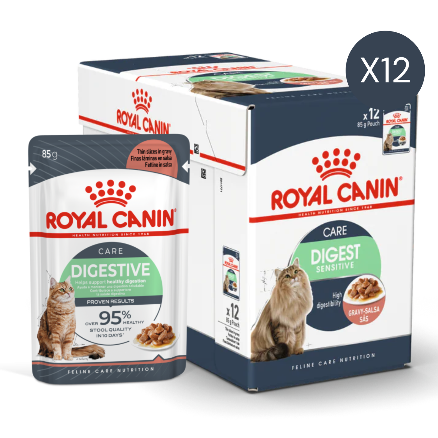 Royal Canin Feline Care Nutrition Digest Sensitive Gravy Cat Wet Food - 12X85G