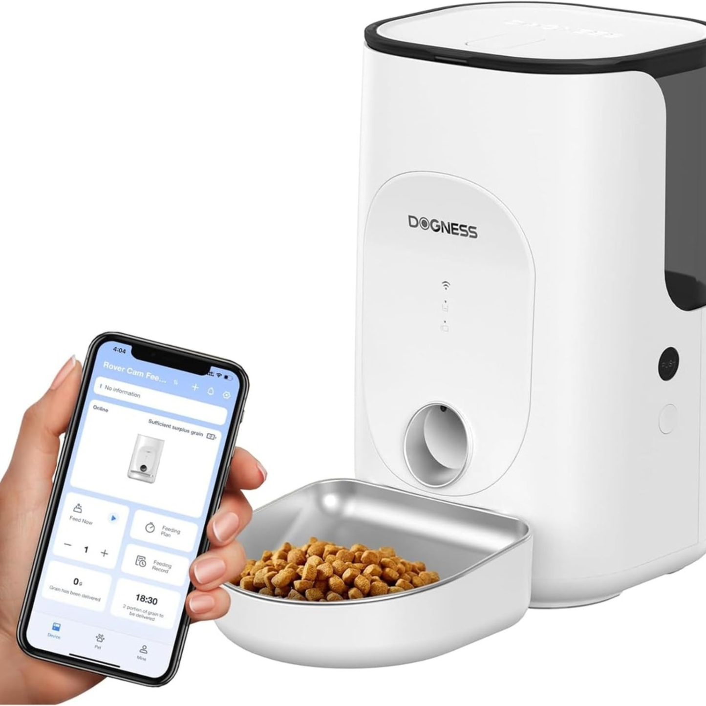Dogness Rover Smart Feeder For Pets App Controlled White - 4 Liters