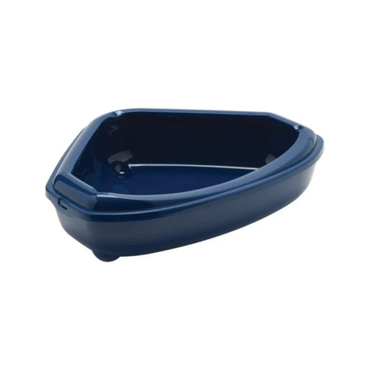 Moderna Cozy-Corner Cat Litter Tray With Rim – Blue