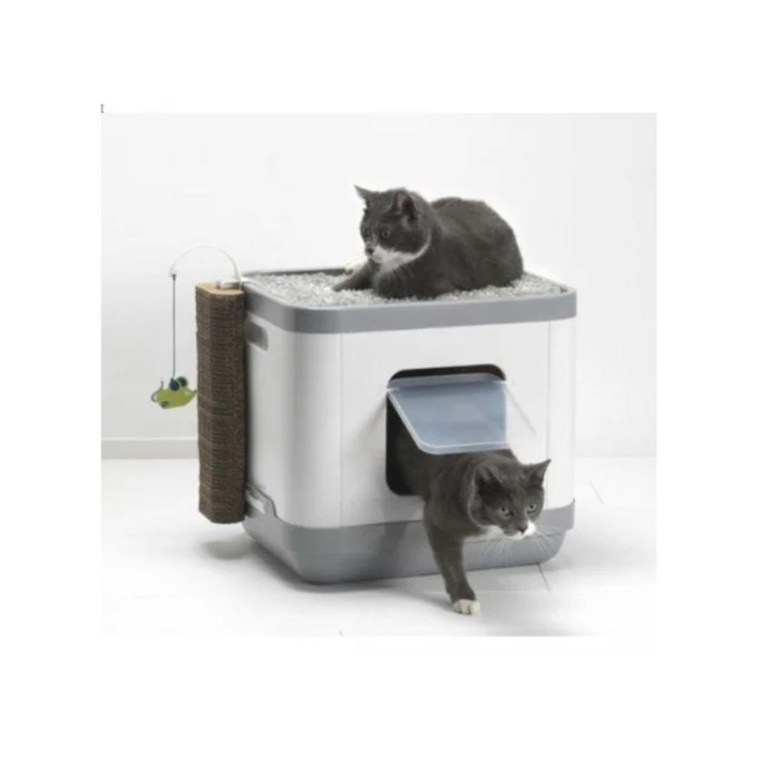 Moderna Cat Concept With Cushion & Scratcher – Grey