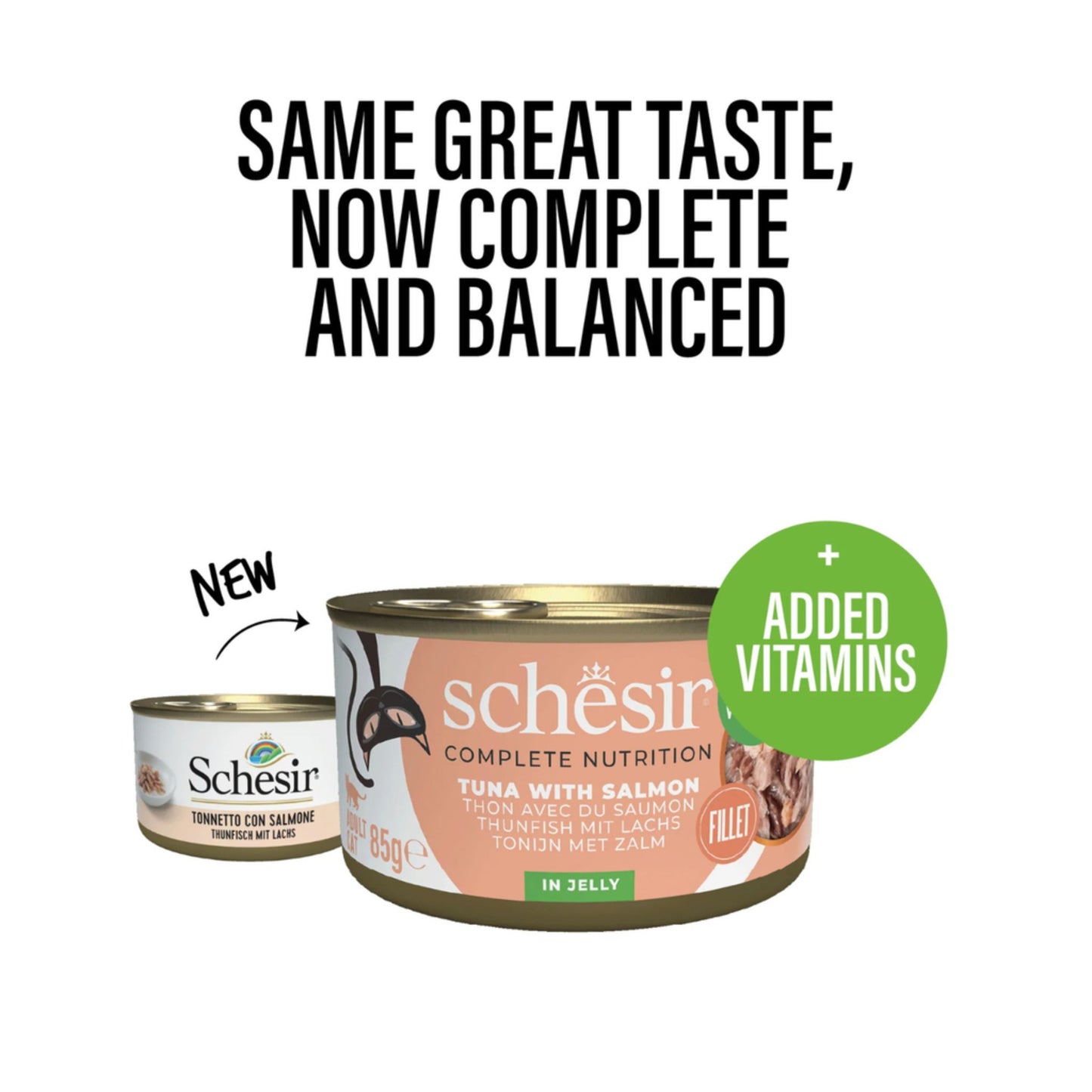 Schesir Complete Balanced Nutrition Wet Cat Food Tuna With Salmon In Jelly - 85g