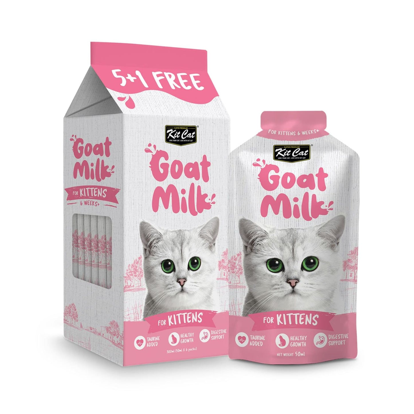 Kit Cat Goat Milk For Kittens 300ml - 6X50ml