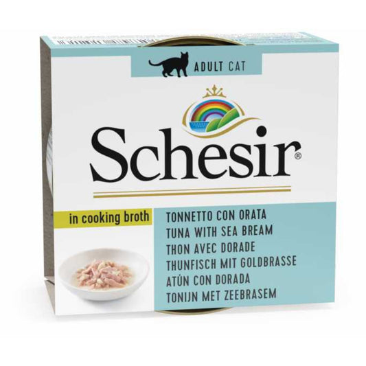 Schesir Broth Cat Can Tuna With Seabream Wet Food - 70G