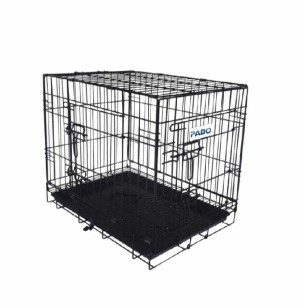 Pado Double Door Dog Crate with Mesh Floor, 107.5x70.5x77.5cm