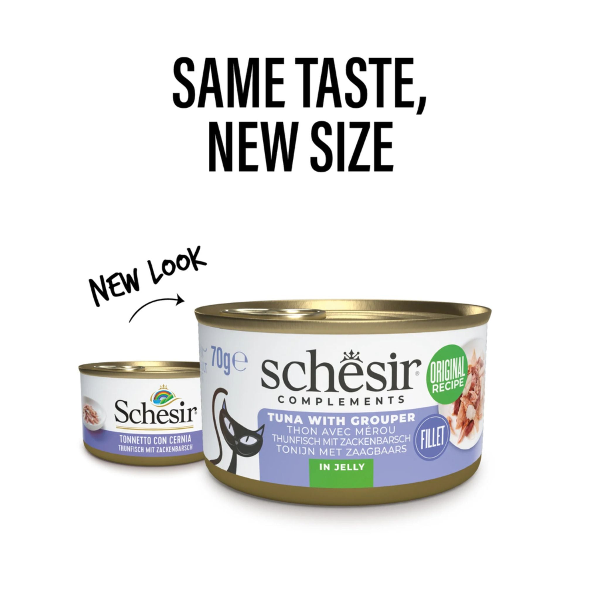 Schesir Complements Cat Wet Food In Jelly Can- Tuna With Grouper - 70g