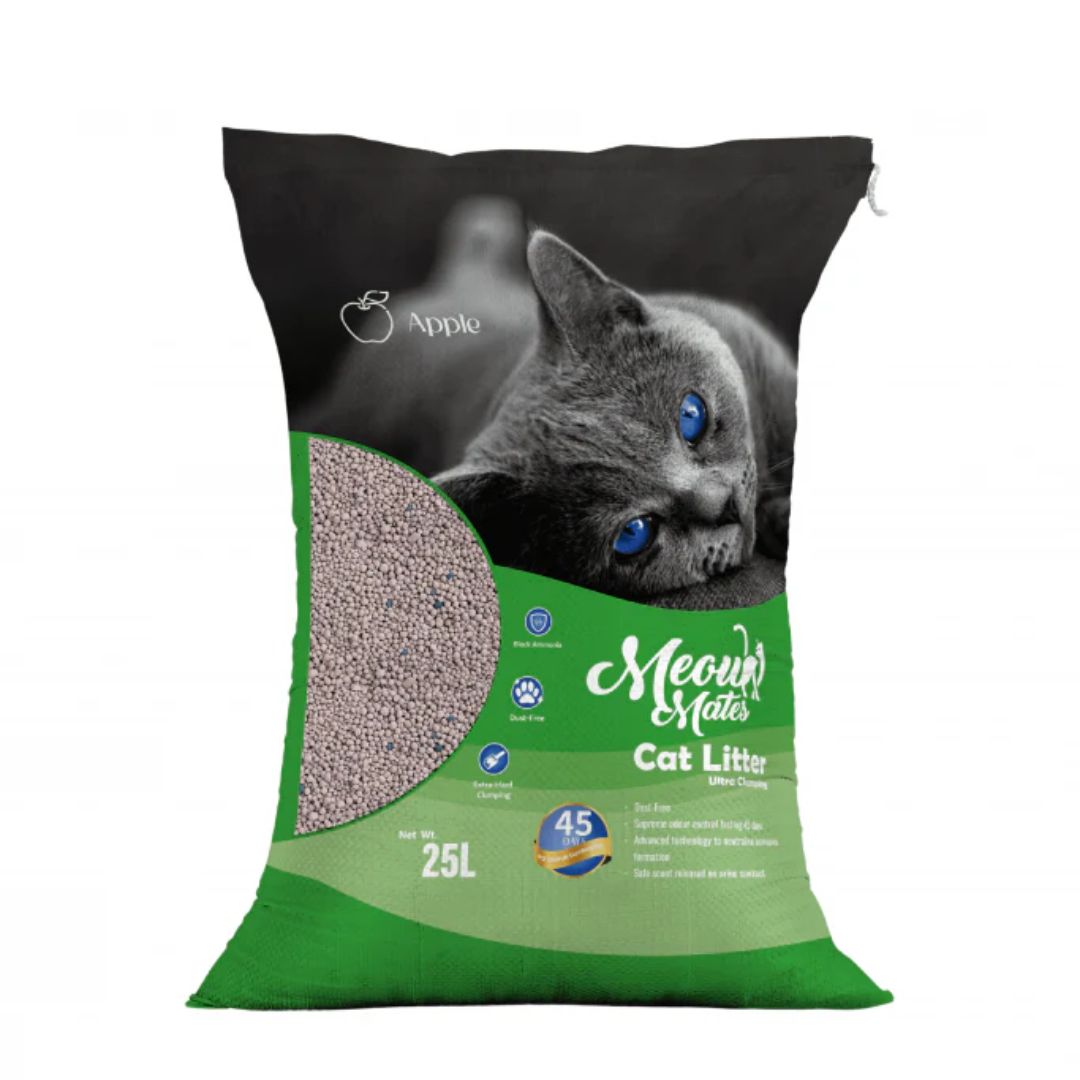 Meow Mates Bentonite Cat Litter Apple Scent - 25L