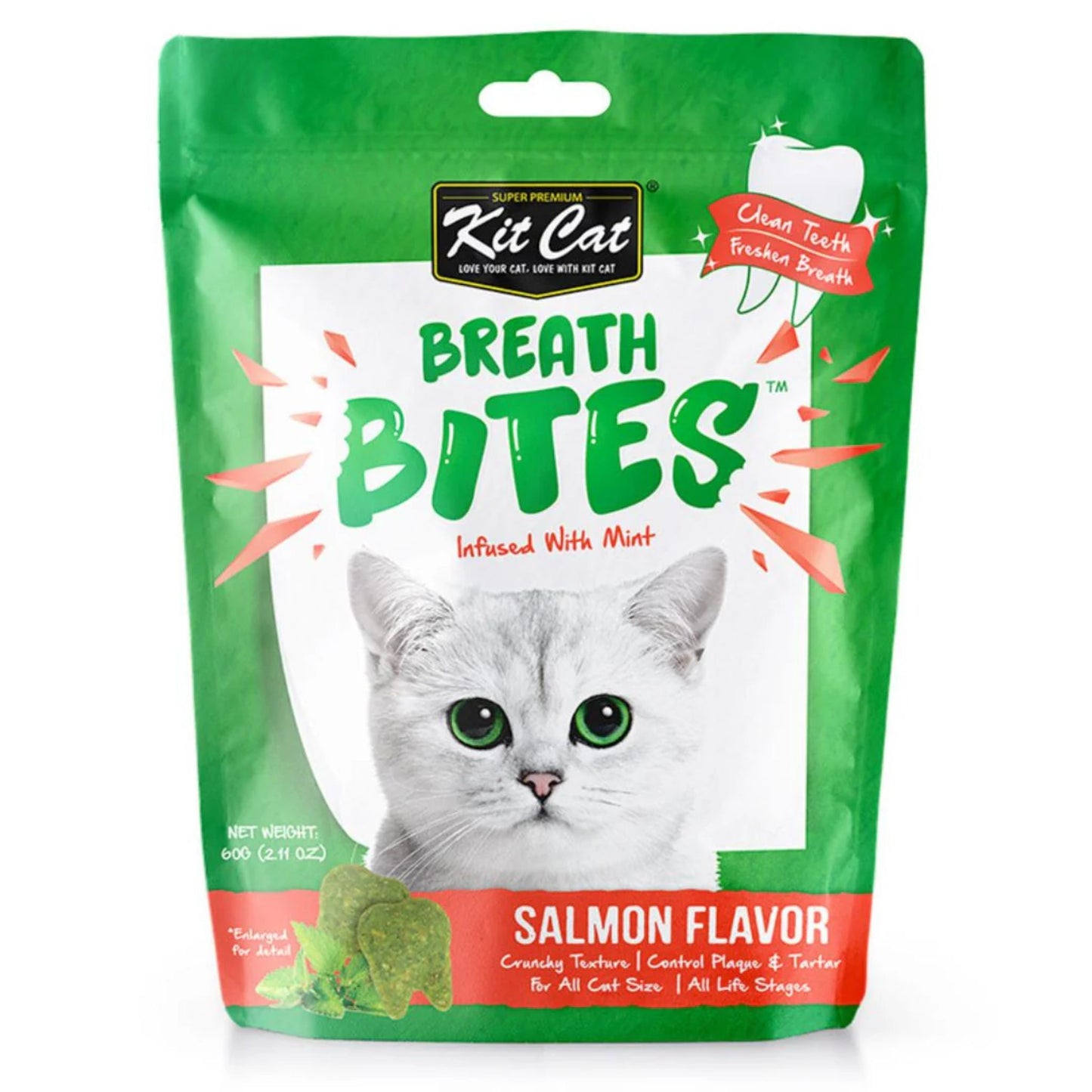 Kit Cat Breath Bites Salmon Flavour Cat Treats - 60g
