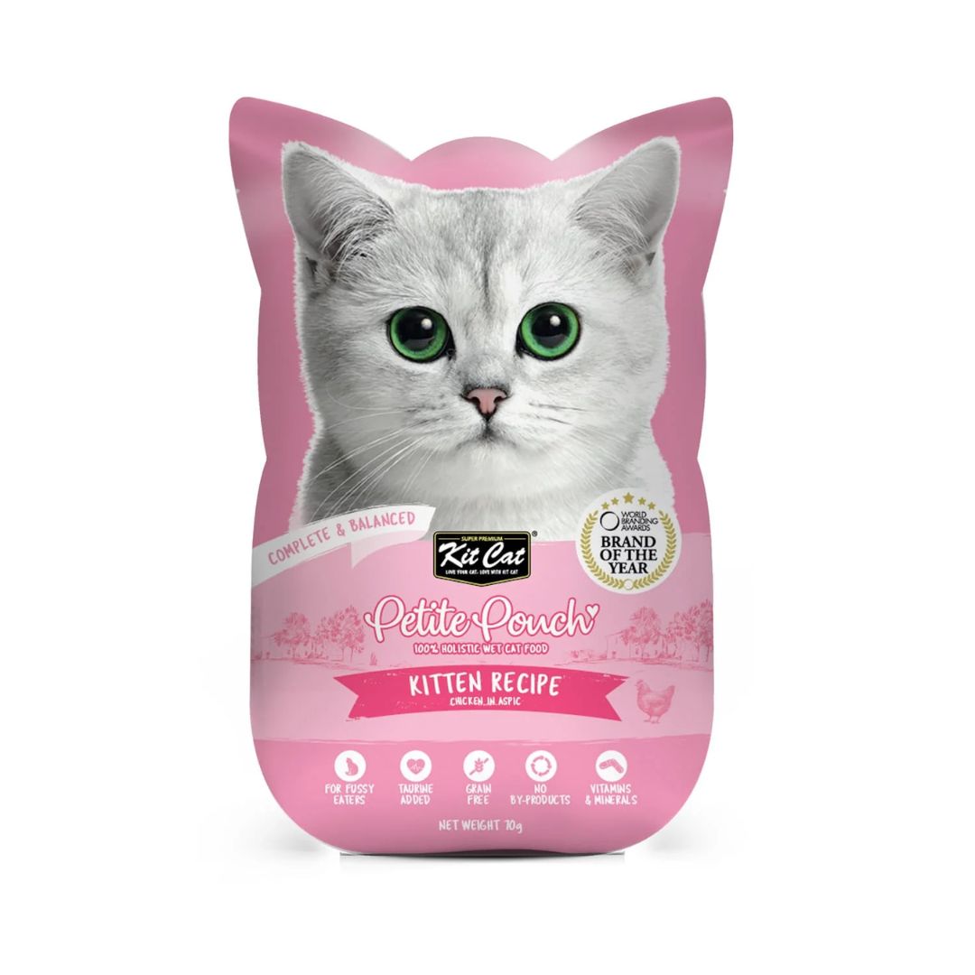 Kit Cat Petite Pouch - Kitten Chicken In Aspic Wet Cat Food 70G