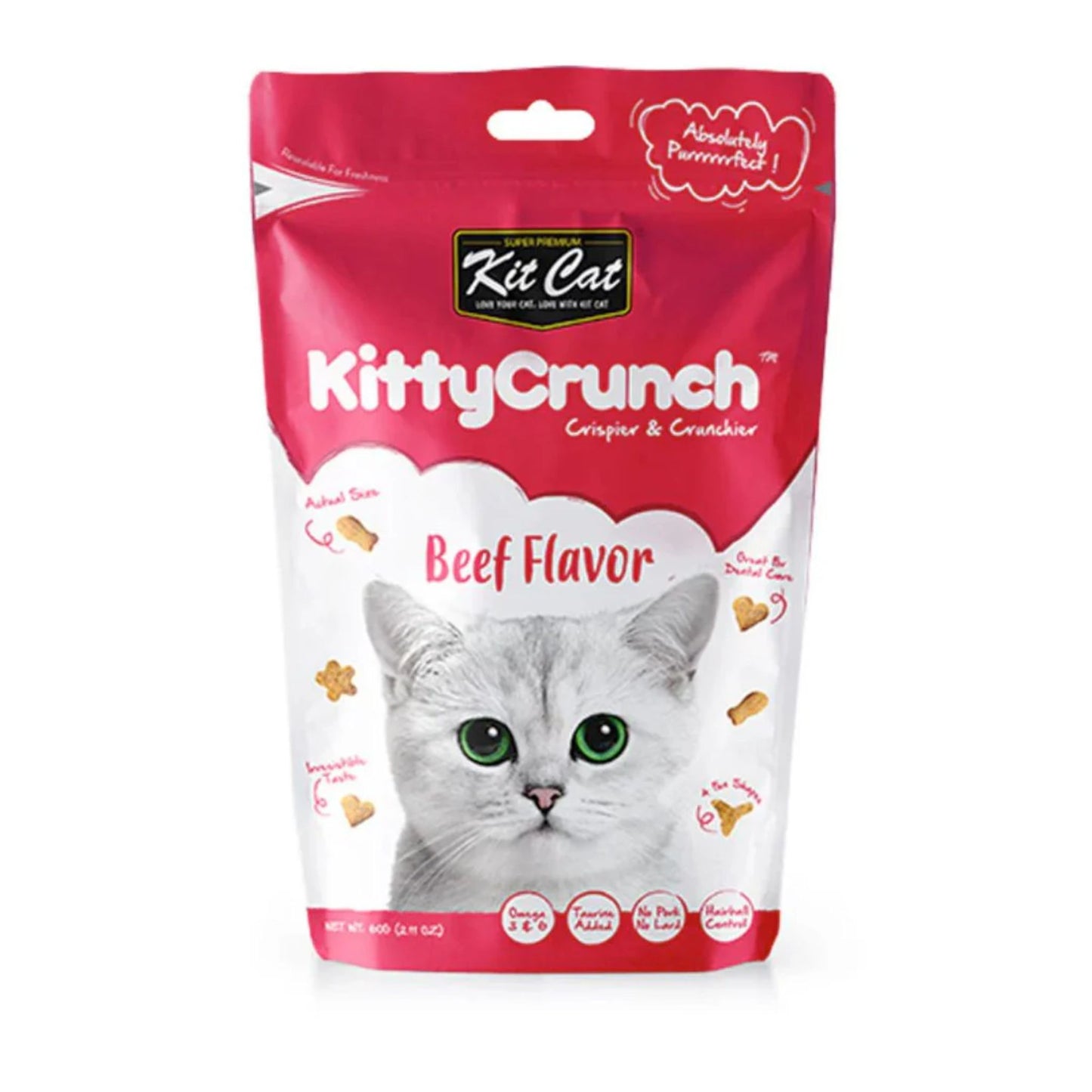 Kit Cat Kitty Crunch Beef Flavor Cat Treat - 60g
