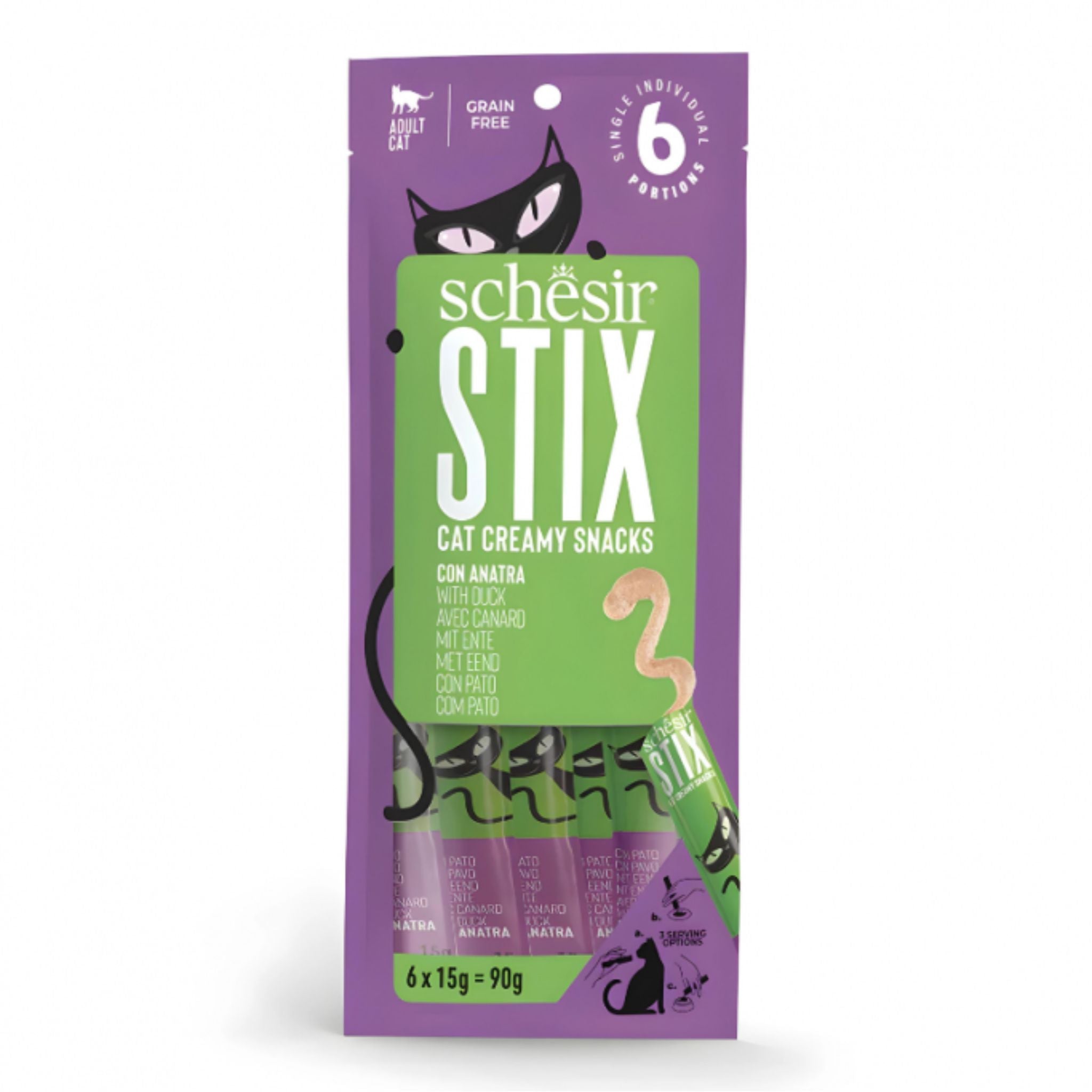 Schesir Cat Creamy Treat Stix Duck - 6x15G