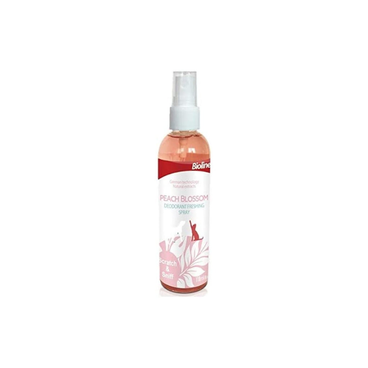 Bioline Peach Blossom Deodorant Spray Long-Lasting Pet Freshener - 118ml