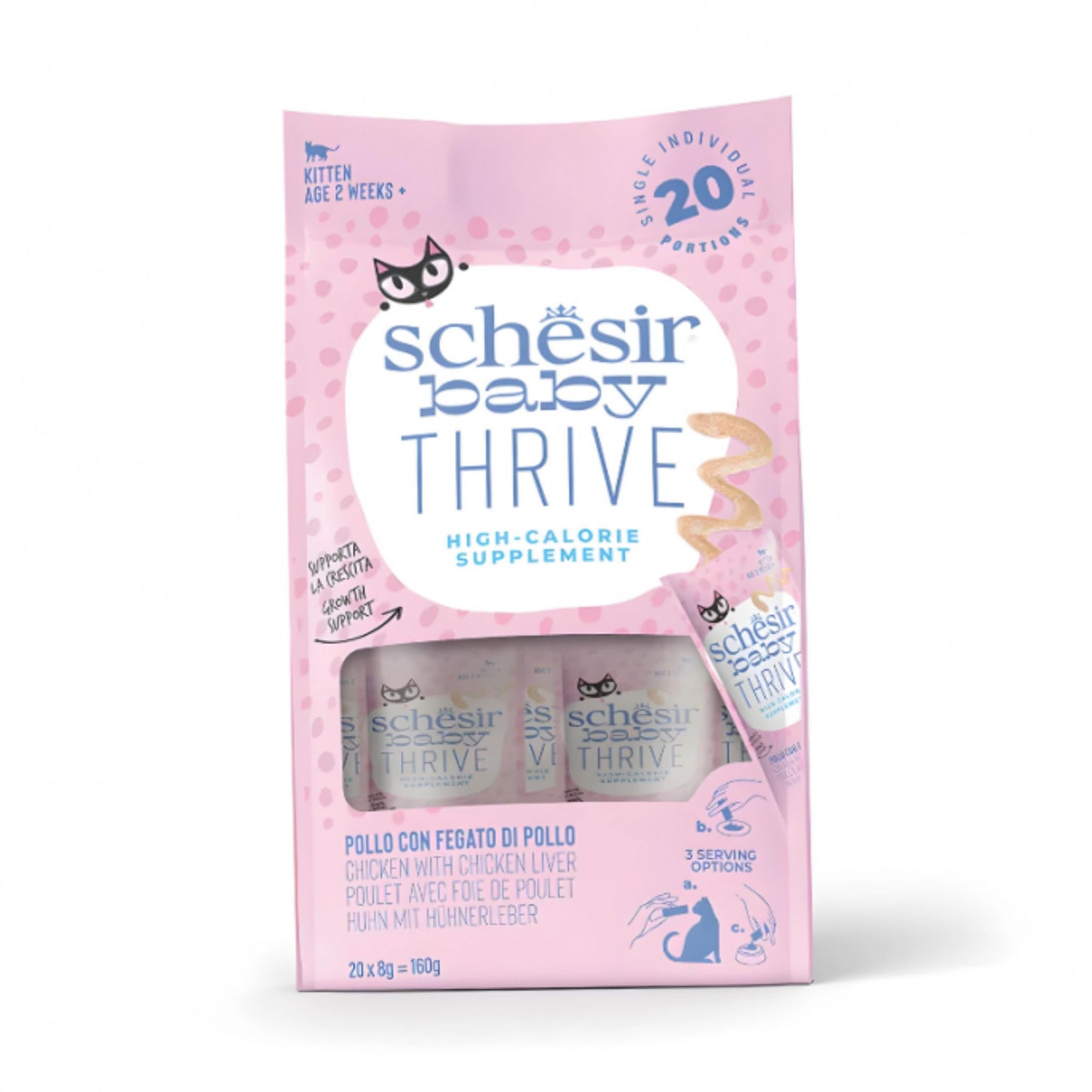 Schesir Baby Thrive Mousse Kitten Chicken Wet Food - 20X8G