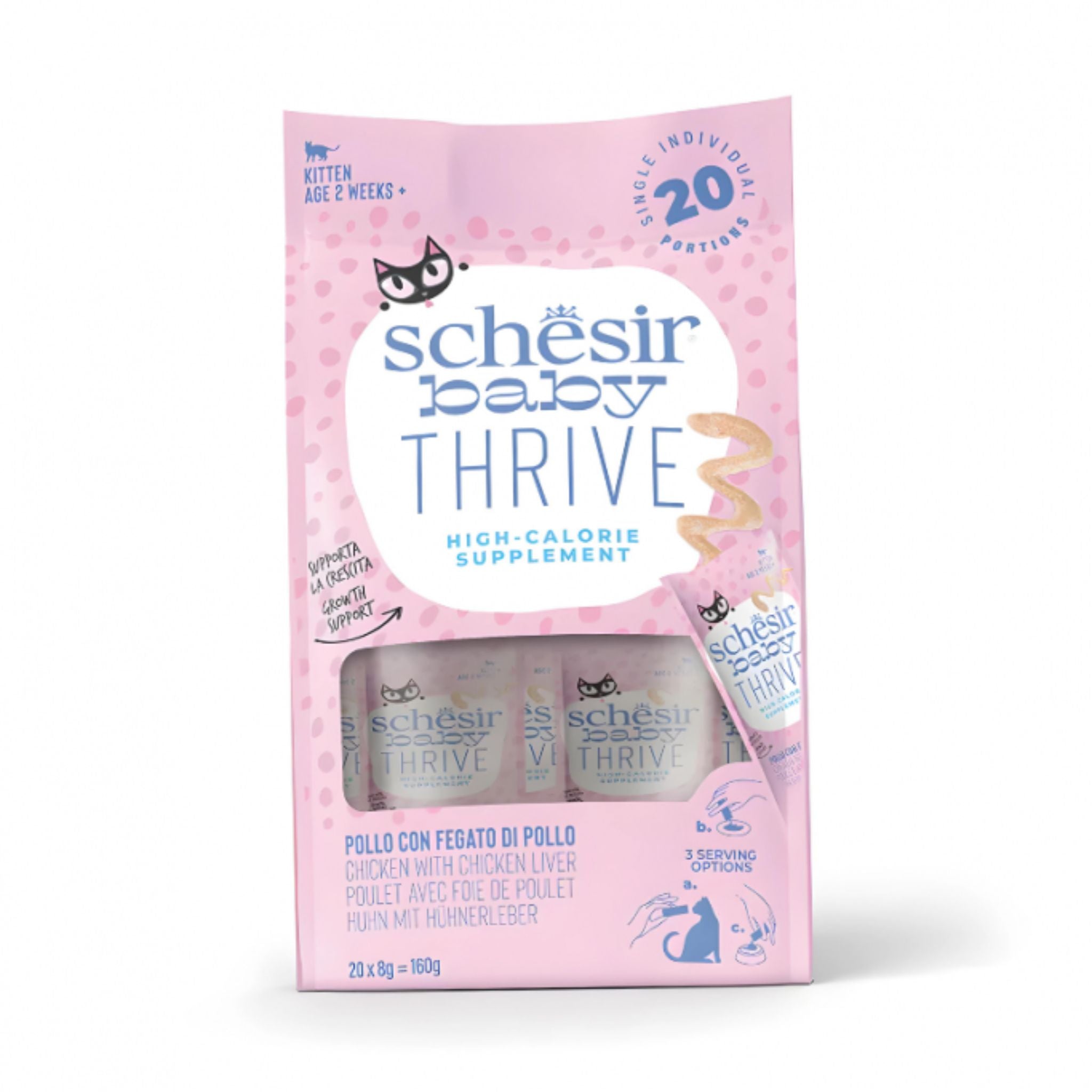 Schesir Baby Thrive Mousse Kitten Chicken Wet Food - 20X8G