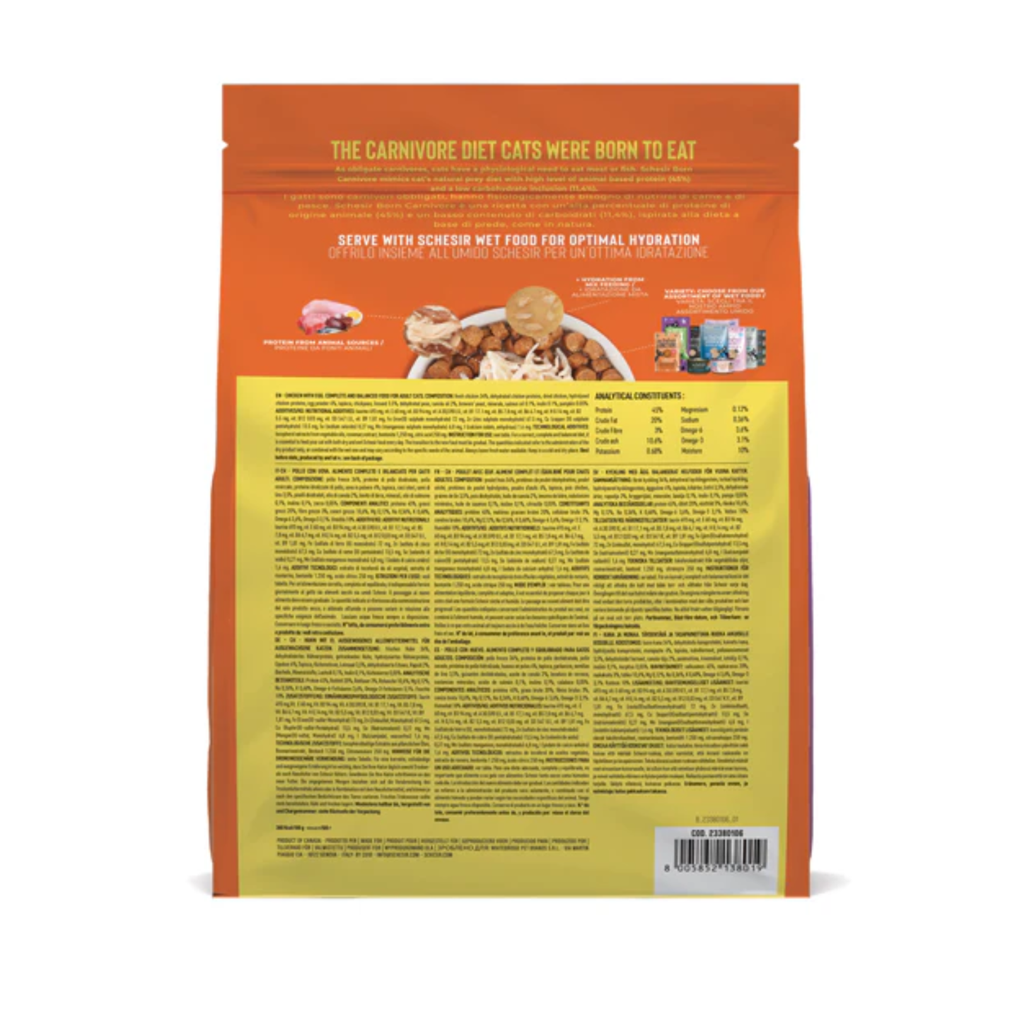 Schesir Dry Food For Adult Cat Chicken & Egg - 255g