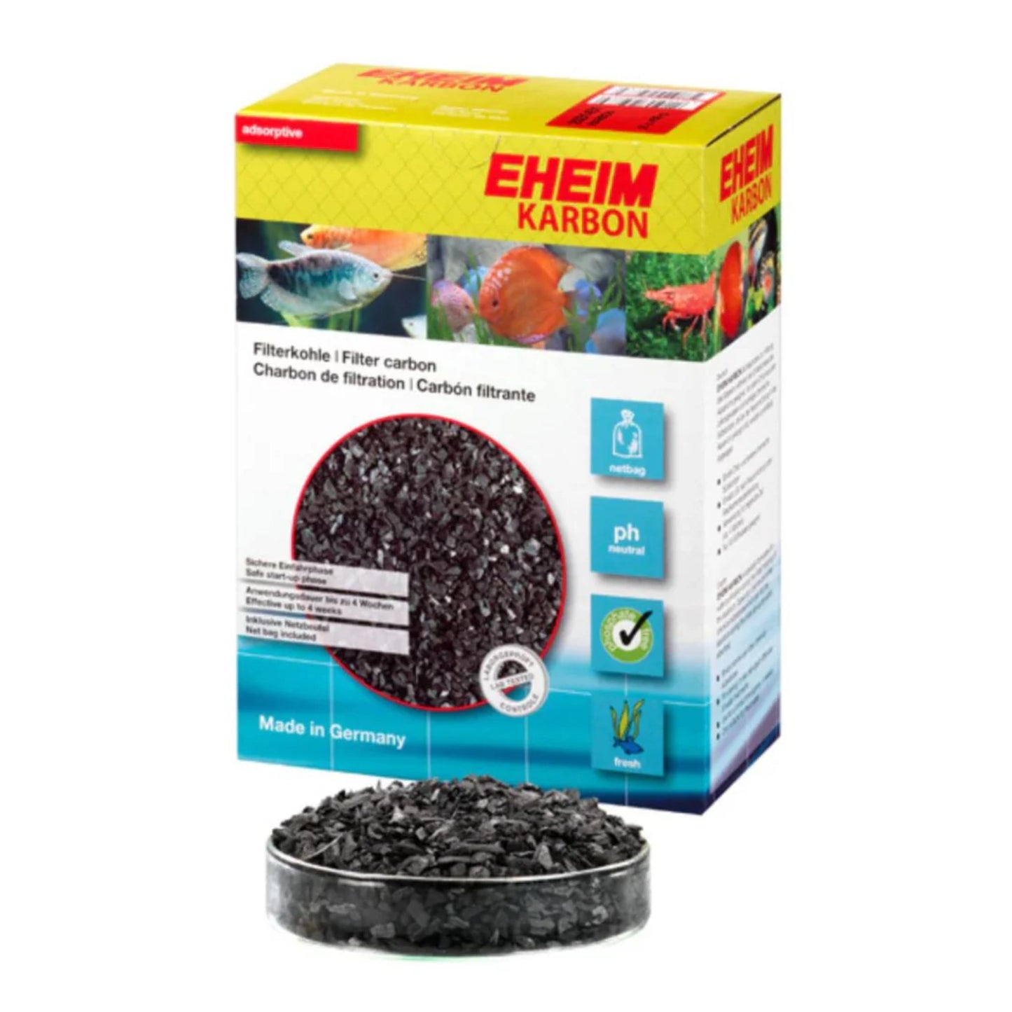 Eheim Karbon Filter Media With Net Bag For Aquariums – 450g/2L