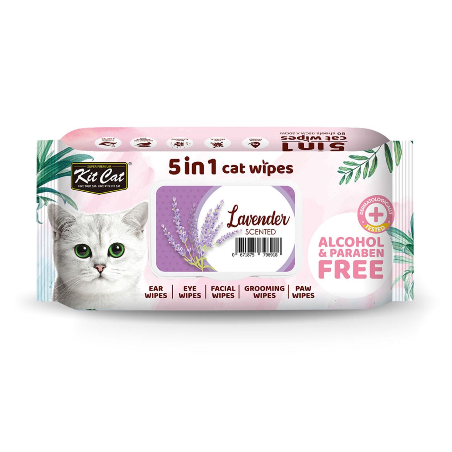 Kit Cat 5 in 1 Lavender Scented Cat Wipes