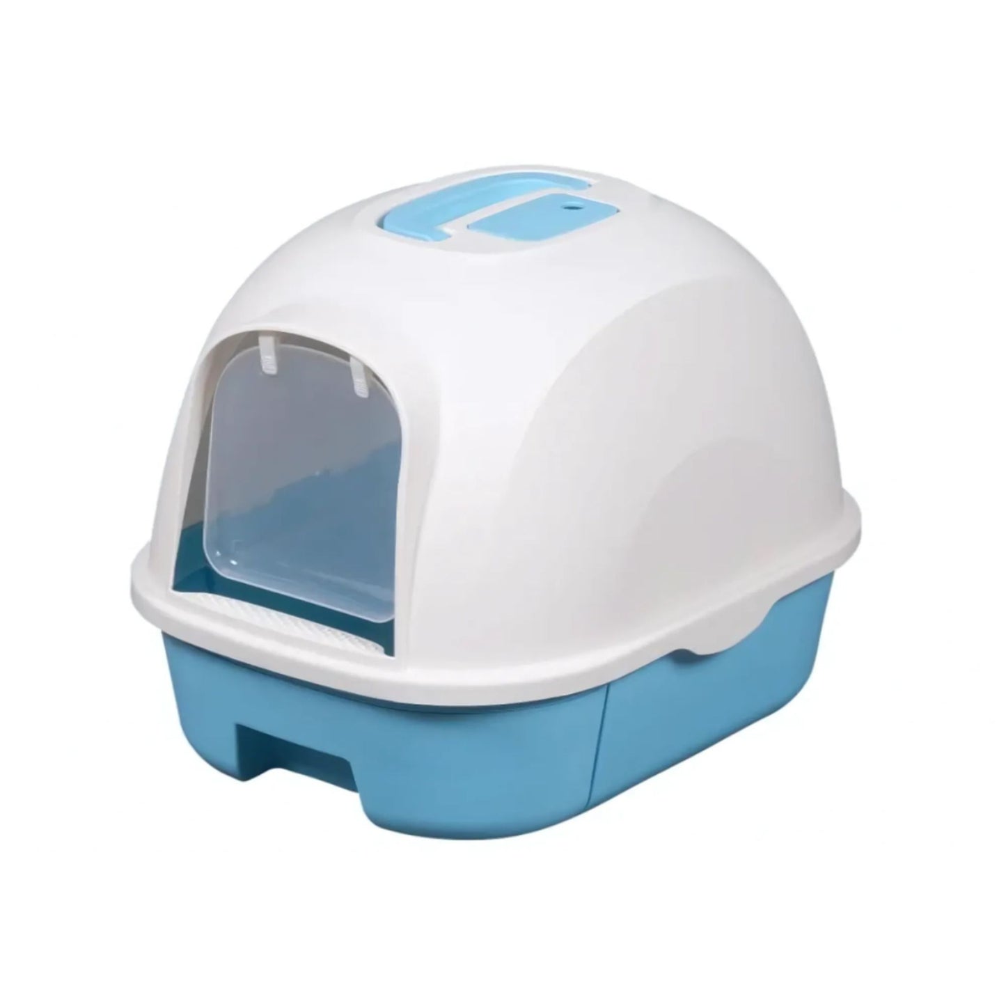 Pado Oval Cat Litter Box Blue - 53x41x41cm