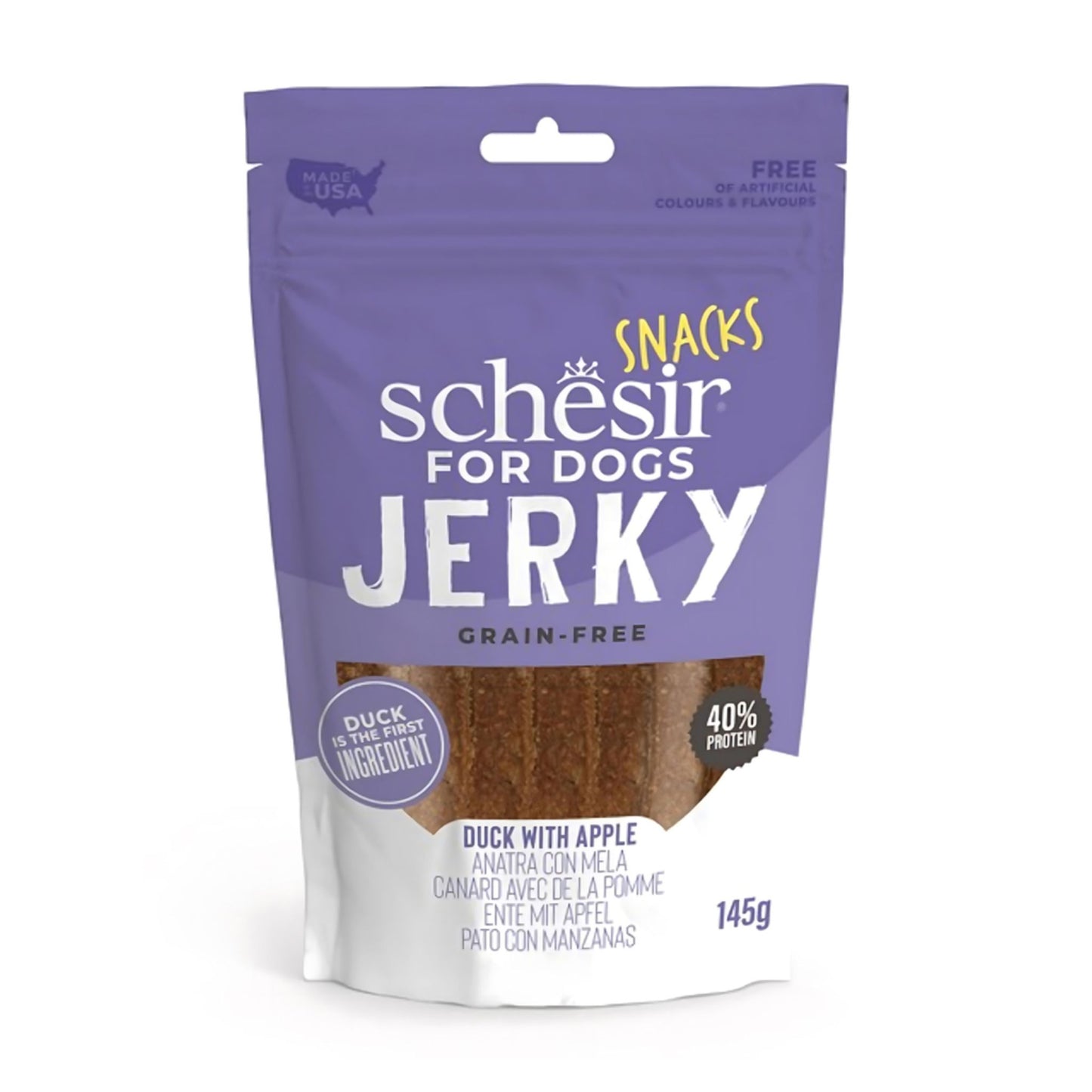 Schesir Dog Jerky Grain Free Duck With Apple - 145G