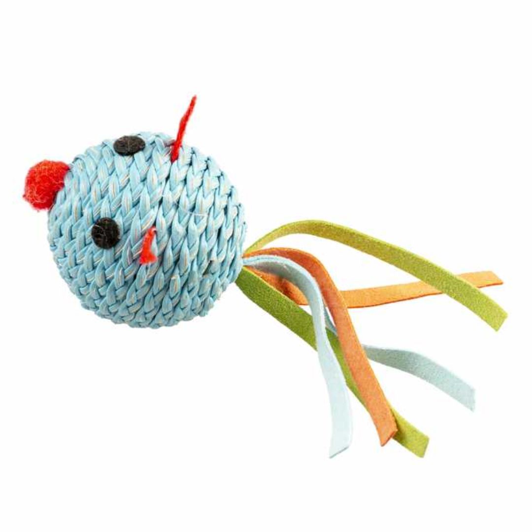 Duvo+ Jolly Mouse Ball Cat Toy Blue – 13x4.5x5cm