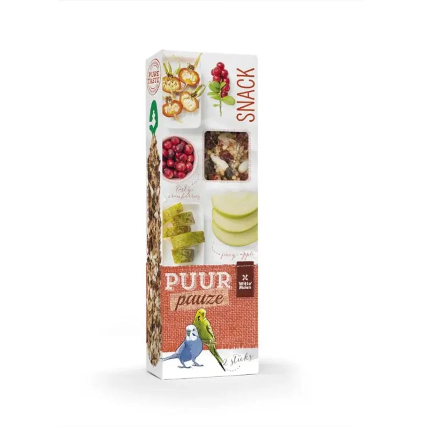 Witte Molen Puur Pauze Budgie Stick Apple & Rosehip - 60g