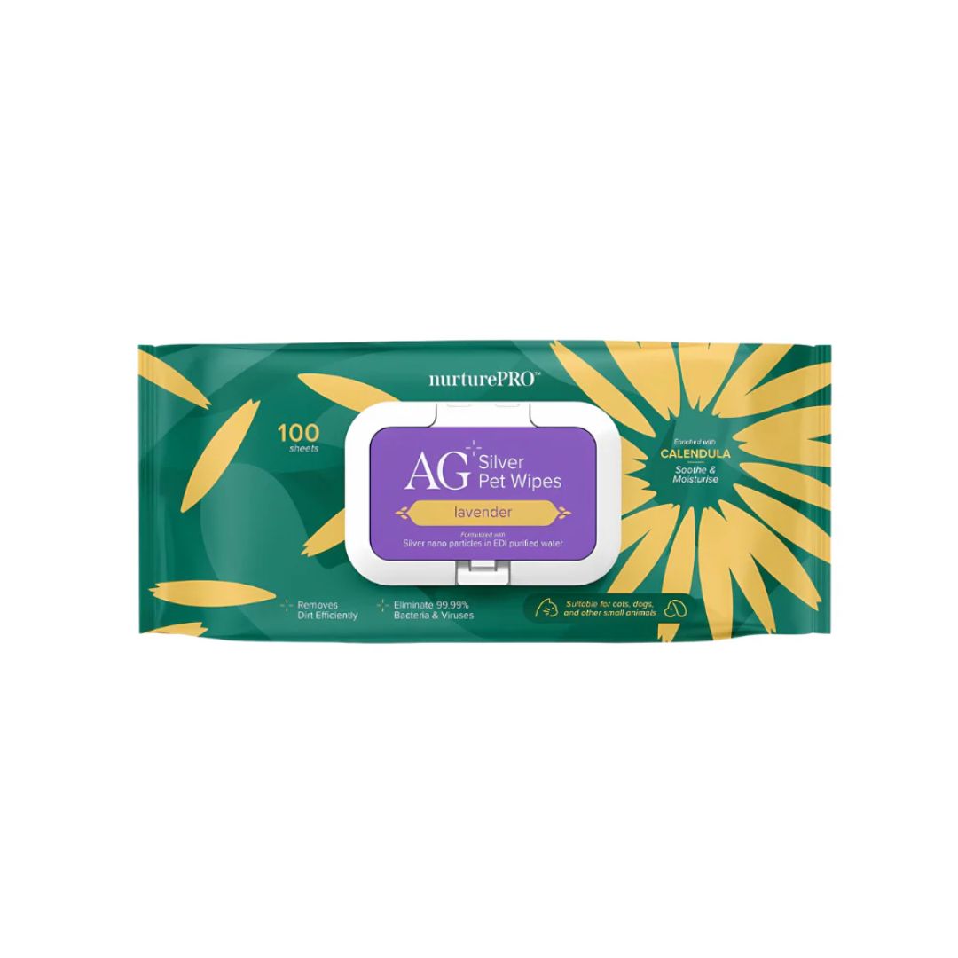 NurturePro Ag+ Pet Wet Wipes Lavender - 100 Sheets