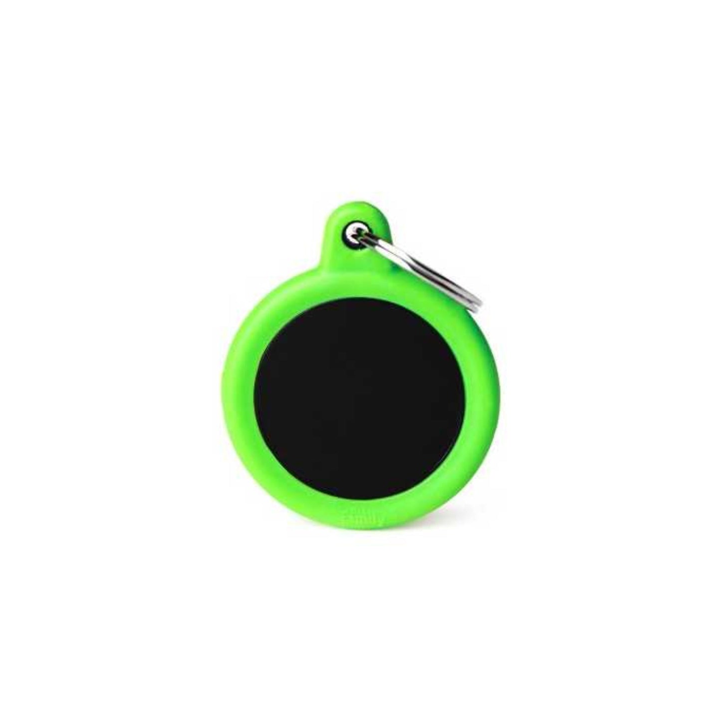 My Family Black Aluminum Circle With Rubber Pet ID