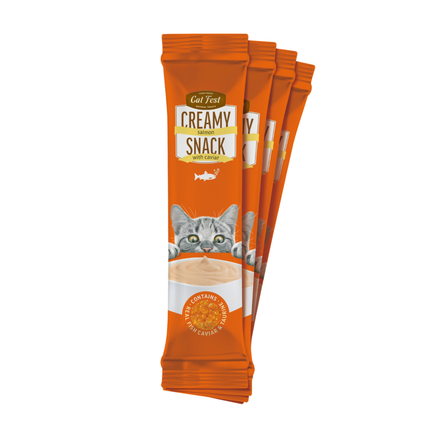 Cat Fest Creamy Snacks Turkey With Caviar - 4x10g
