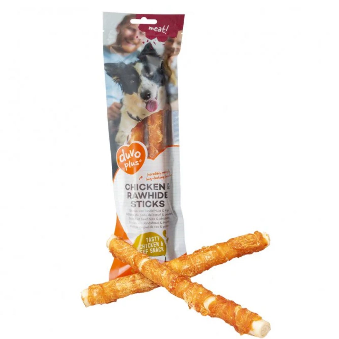 Duvo+ Meat Chicken & Rawhide Sticks Large – 25cm