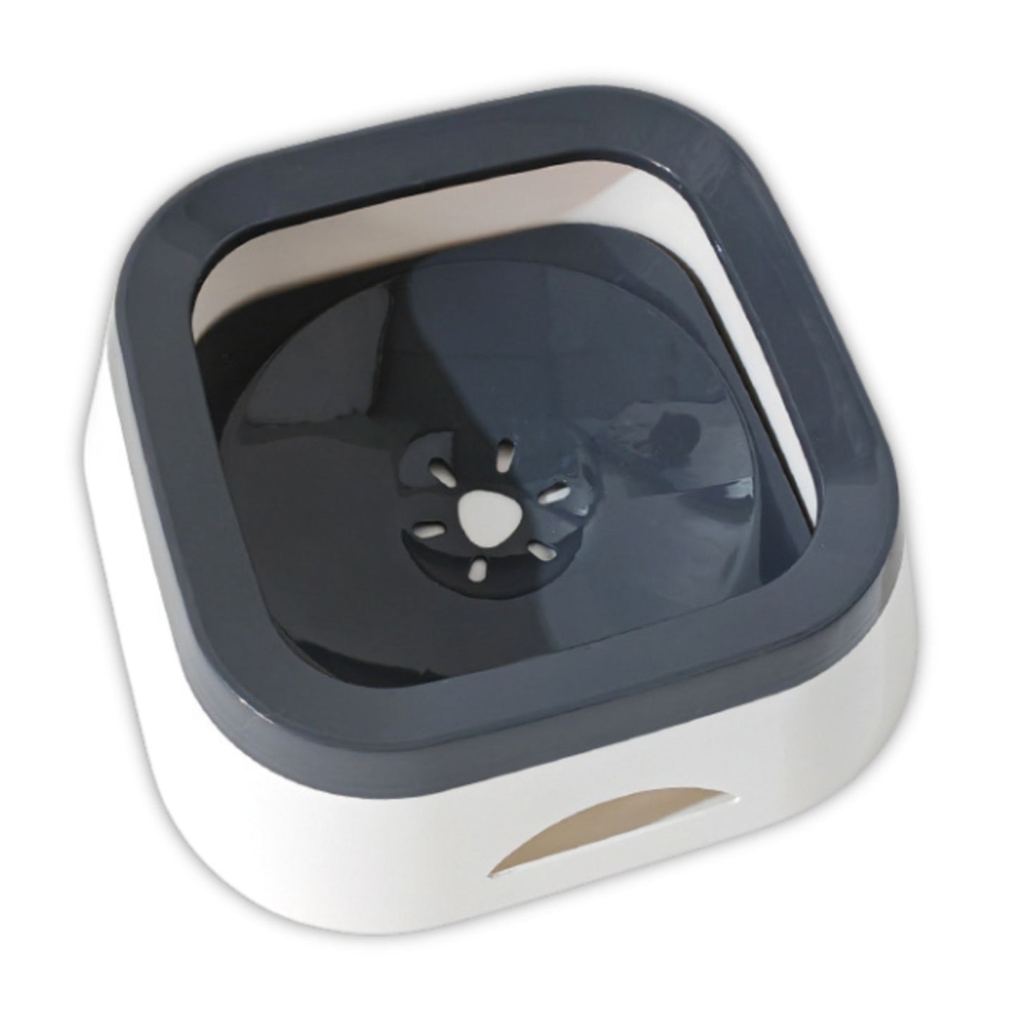 Pado Classic Square Anti Spill Pet Bowl Grey - 21x21x7.8 cm