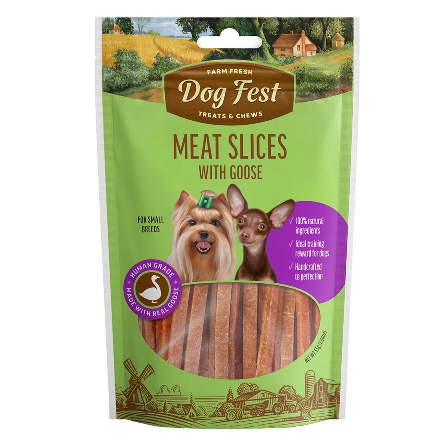 Dog Fest Slices With Goose For Small Breeds – 55g