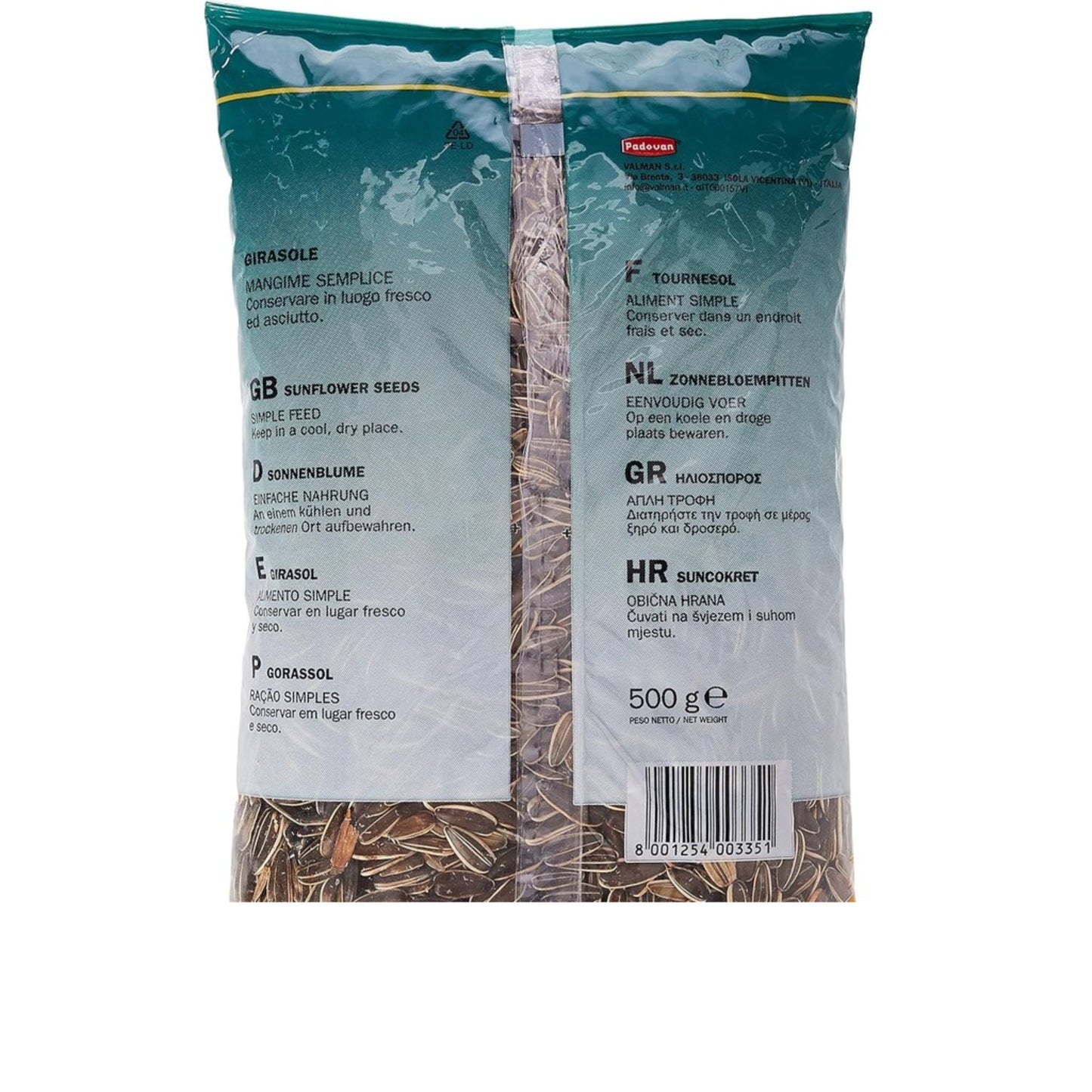 Padovan Sunseeds Premium Bird Seeds Natural Mix – 500g