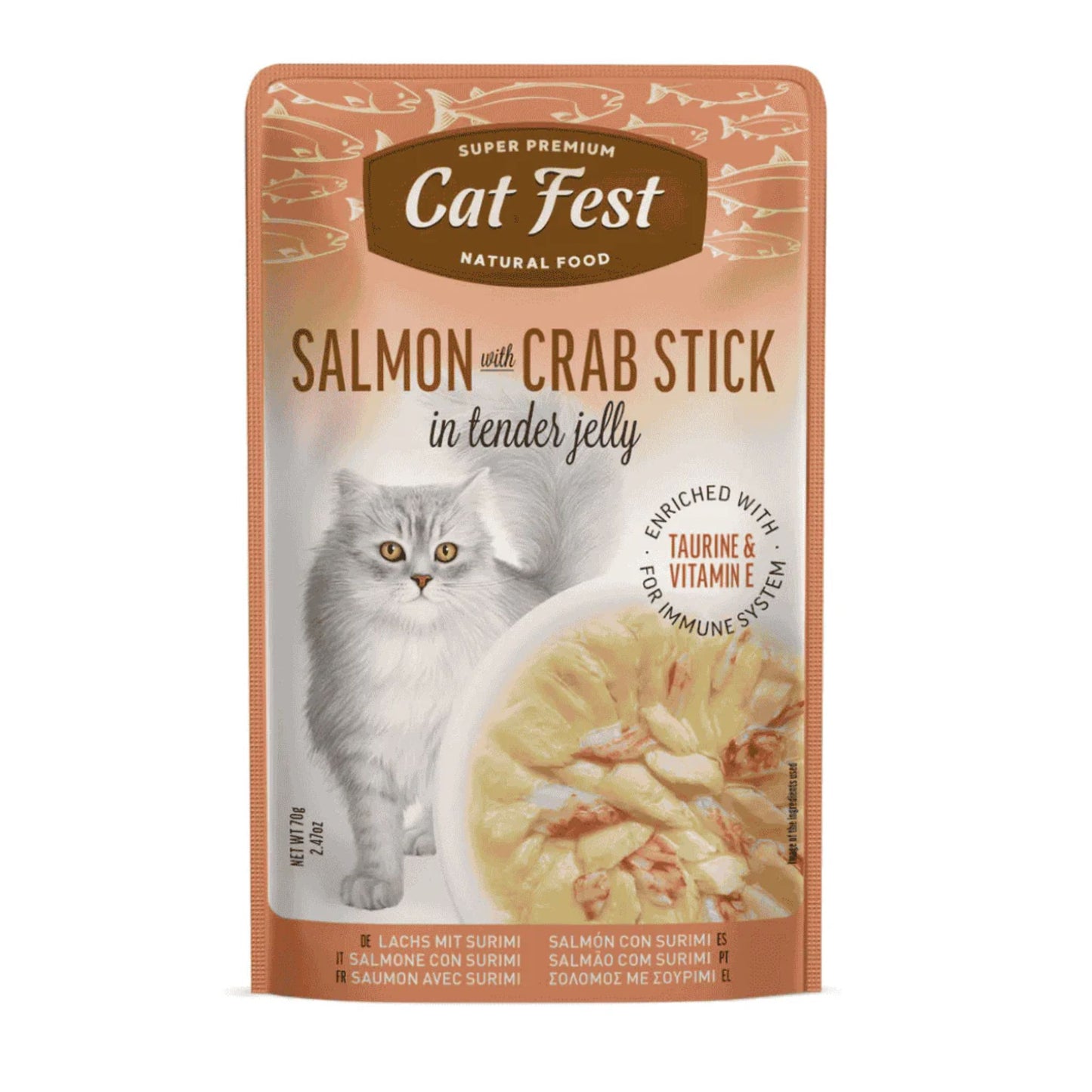 Cat Fest Salmon & Crab Stick In Jelly Tender Meal Cat Wet Food