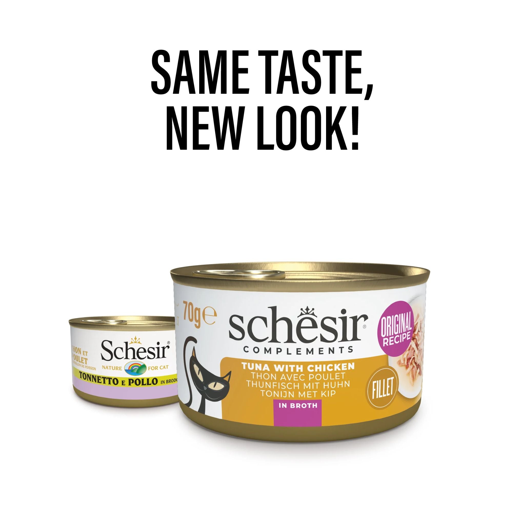 Schesir Wet Cat Food In Broth Can-Tuna With Chicken - 70g