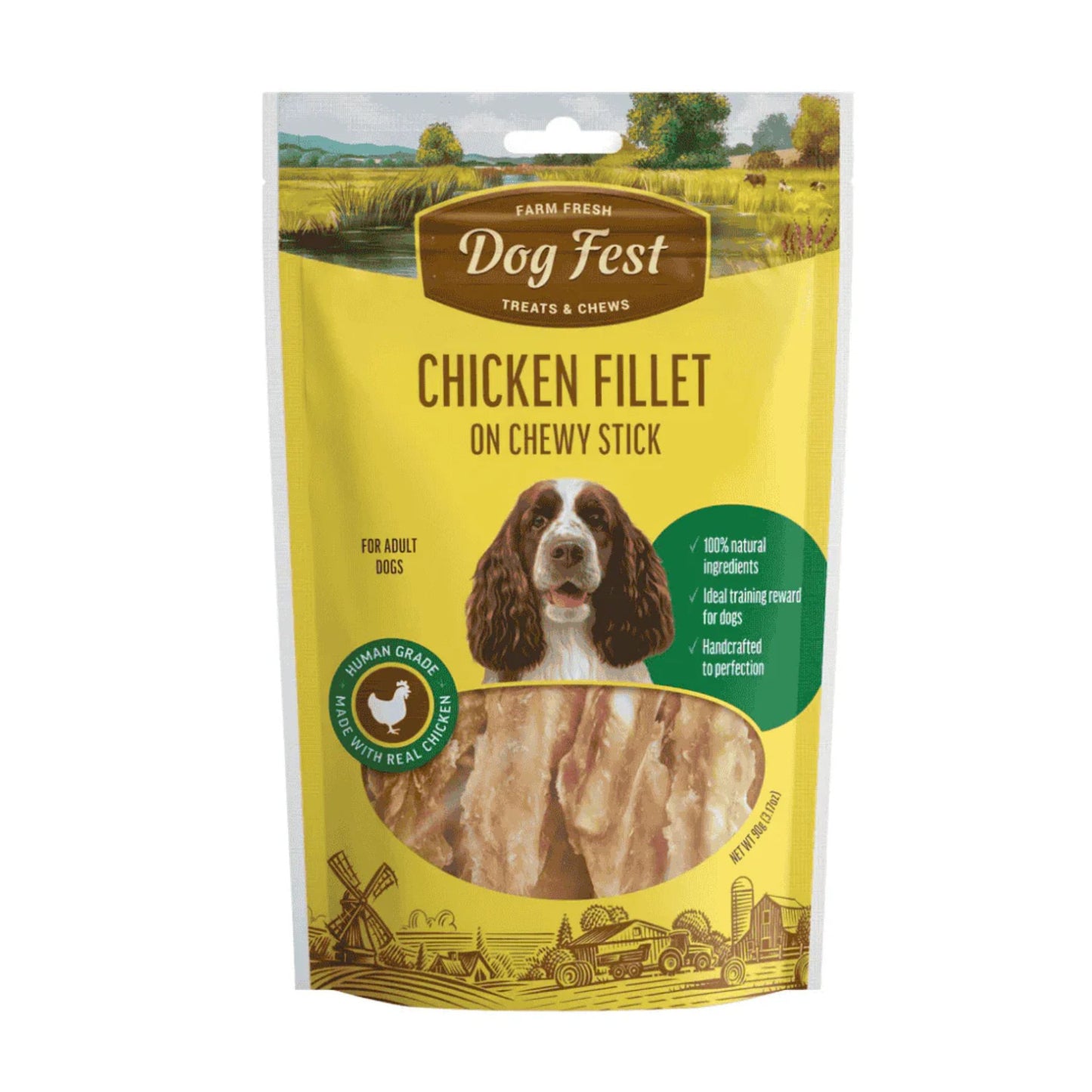 Dog Fest Chicken Fillet On A Chewy Stick For Adult Dog - 90g
