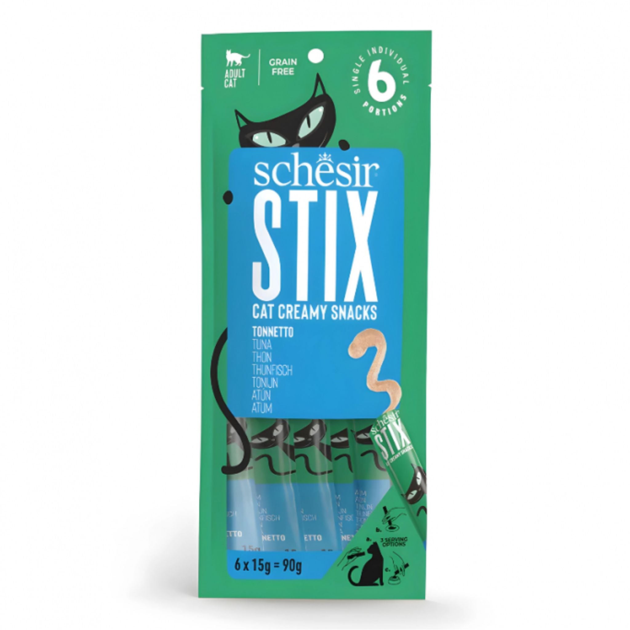 Schesir Cat Creamy Treat Stix Tuna - 6x15G