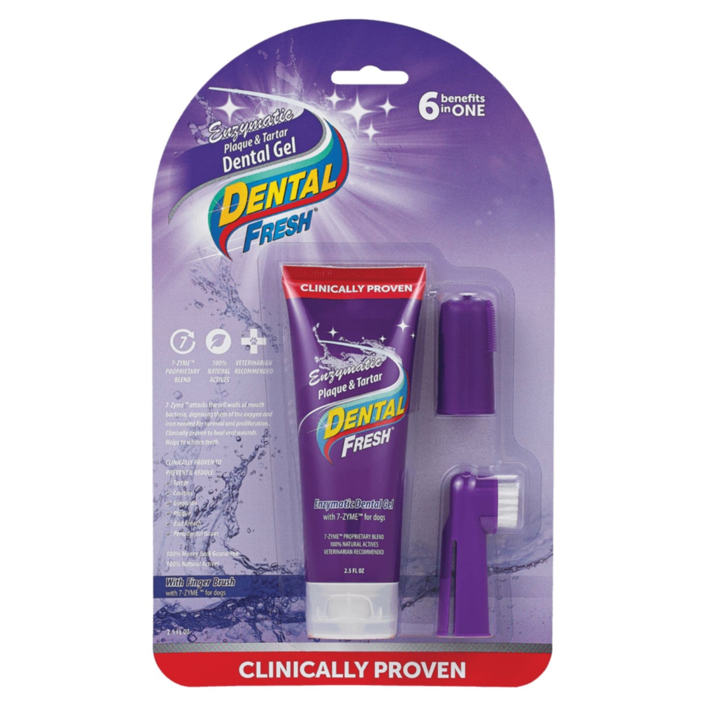 Synergy Labs Dental Fresh Enzymatic Plaque & Tartar Gel With Finger Brush For Dog 2.5oz - 70.87g