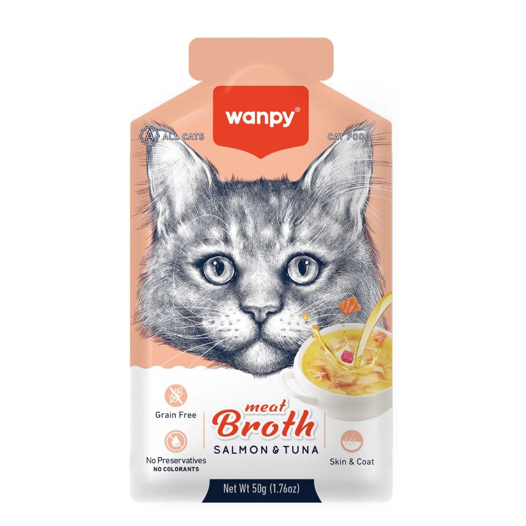 Wanpy Salmon & Tuna Broth For Cats Protein-Rich Wet Treat - 50g