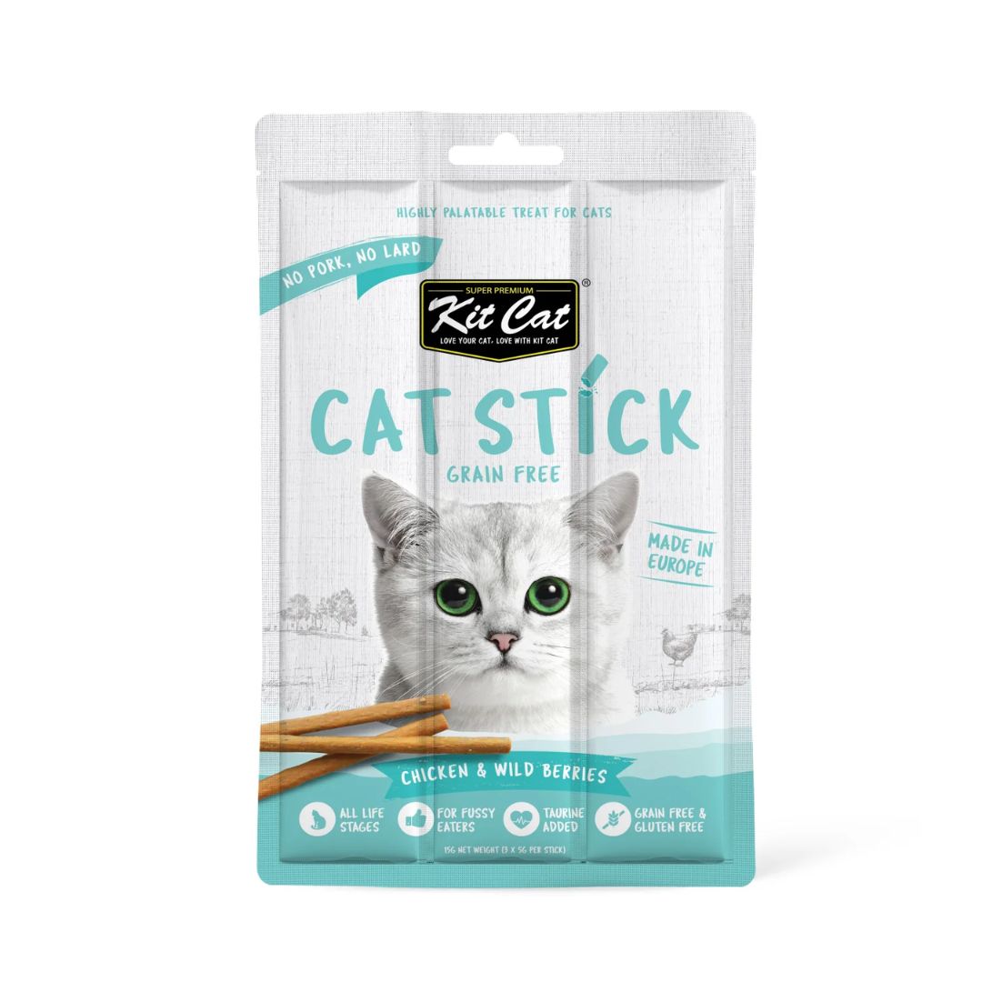 Kit Cat Grain-Free Cat Stick Chicken & Wild Berries Treats - 15g