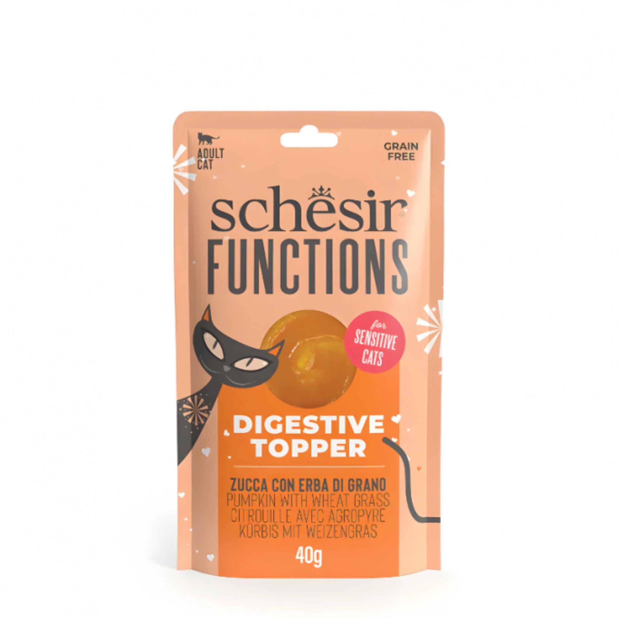 Schesir Cat Topper Pumpkin With Wheat Grass - 40G