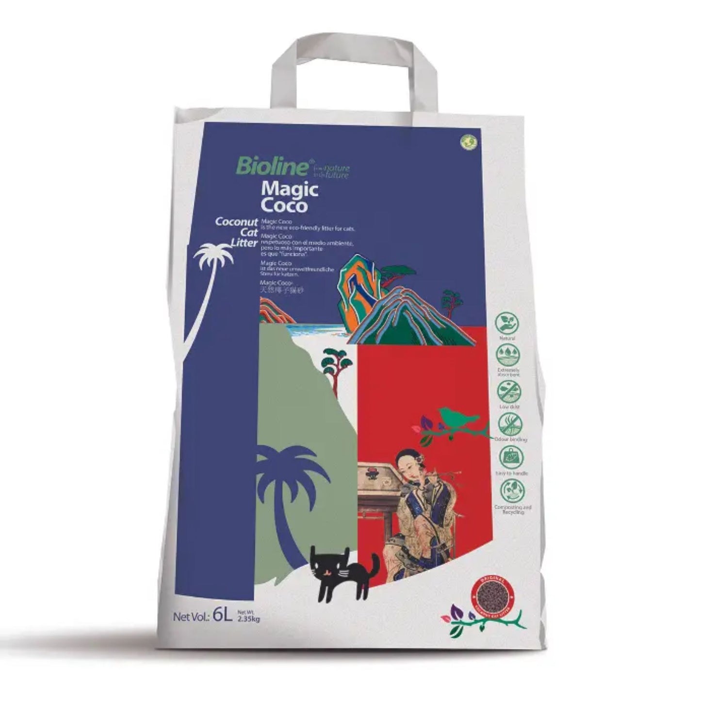 Bioline Magic Coconut Cat Natural Odor Control Litter - 6L