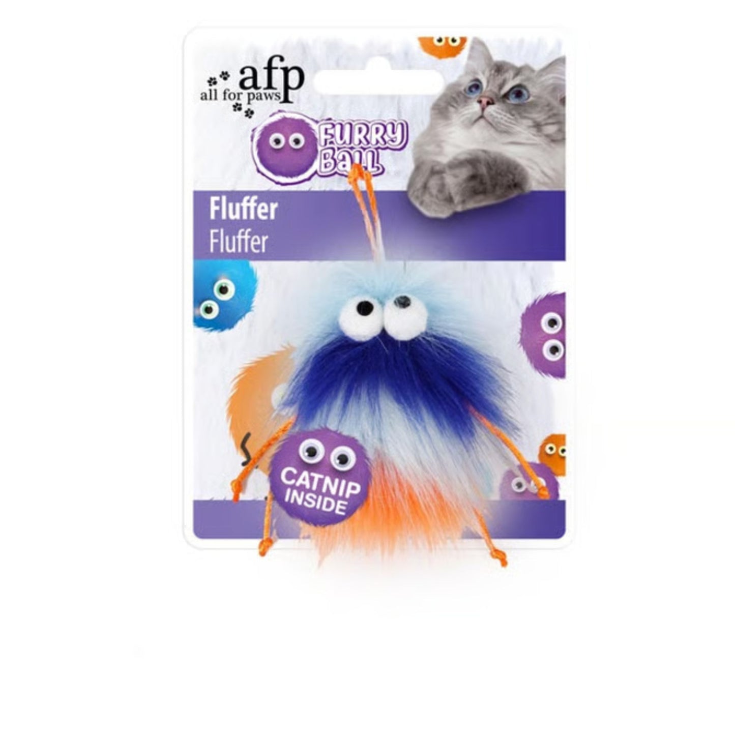 All For Paws Fluffer Cat Toy - Orange