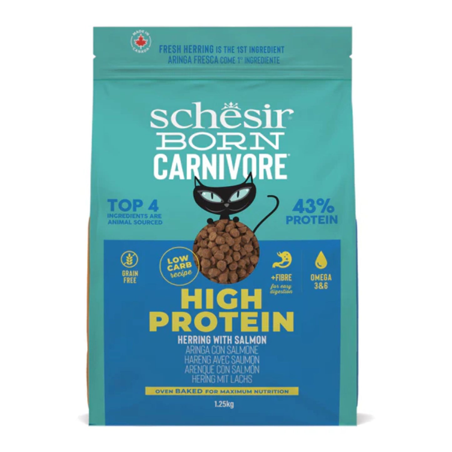 Schesir Born Carnivore Herring & Salmon Dry Cat Food - 1.25kg