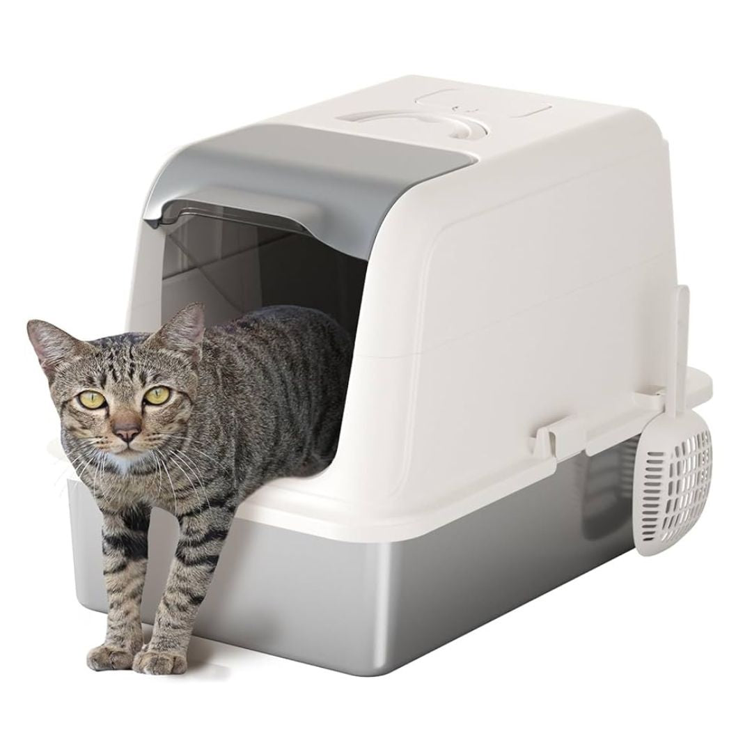 Pado Jumbo Cat Litter Box - 40*39*52cm-Grey