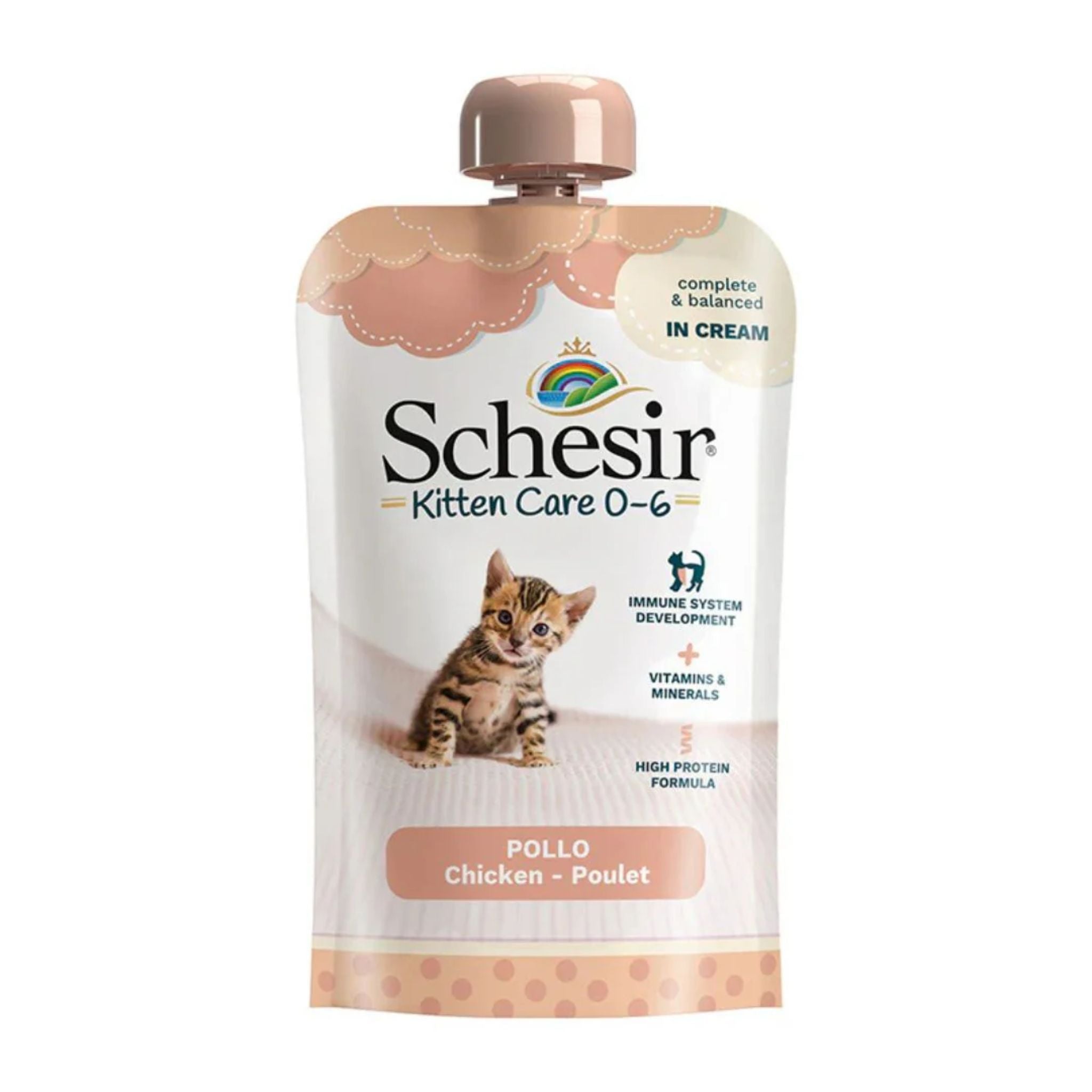 Schesir Kitten Pouch Cream 0-6 Chicken Wet Food - 150g