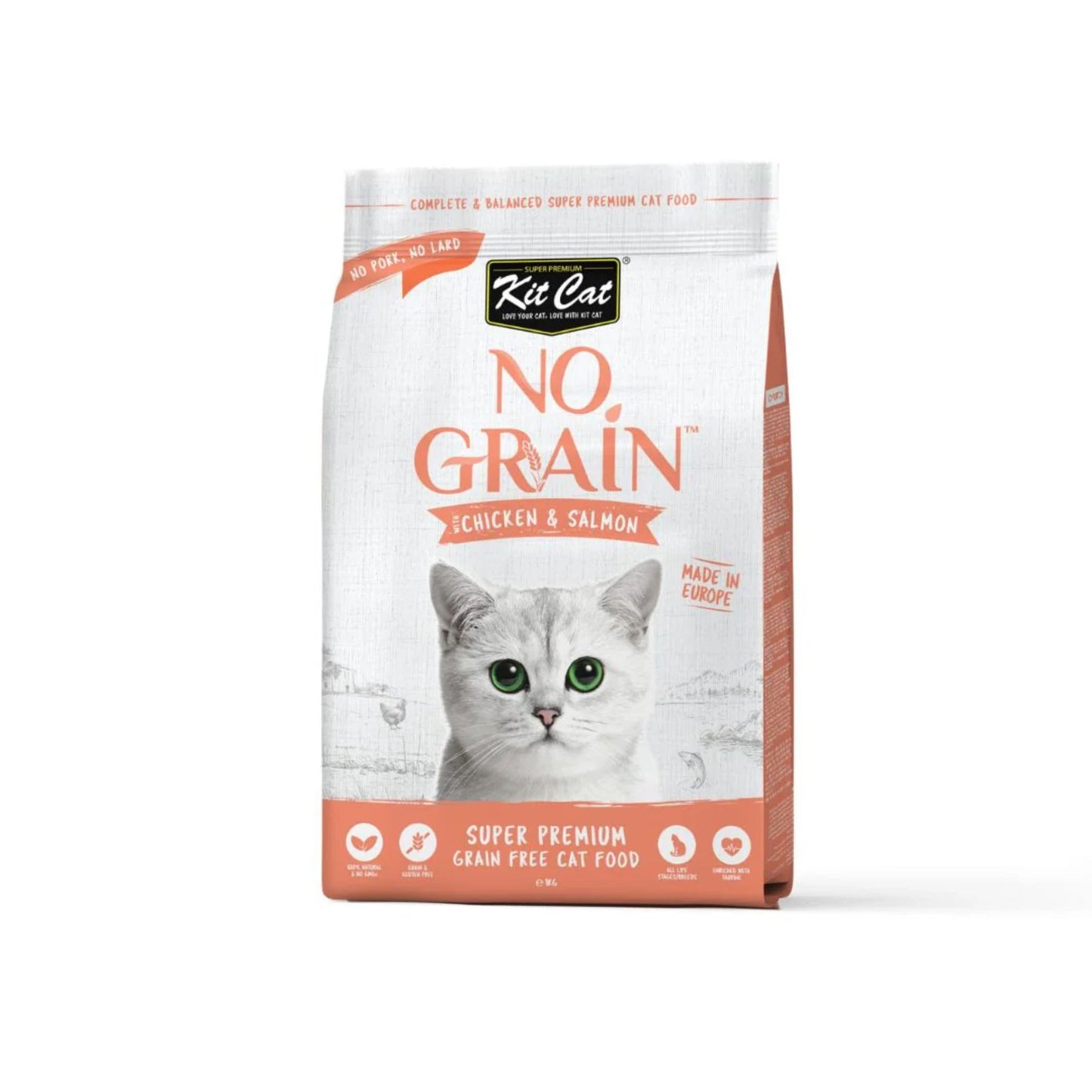 Kit Cat No Grain Chicken & Salmon Super Premium Cat Dry Food