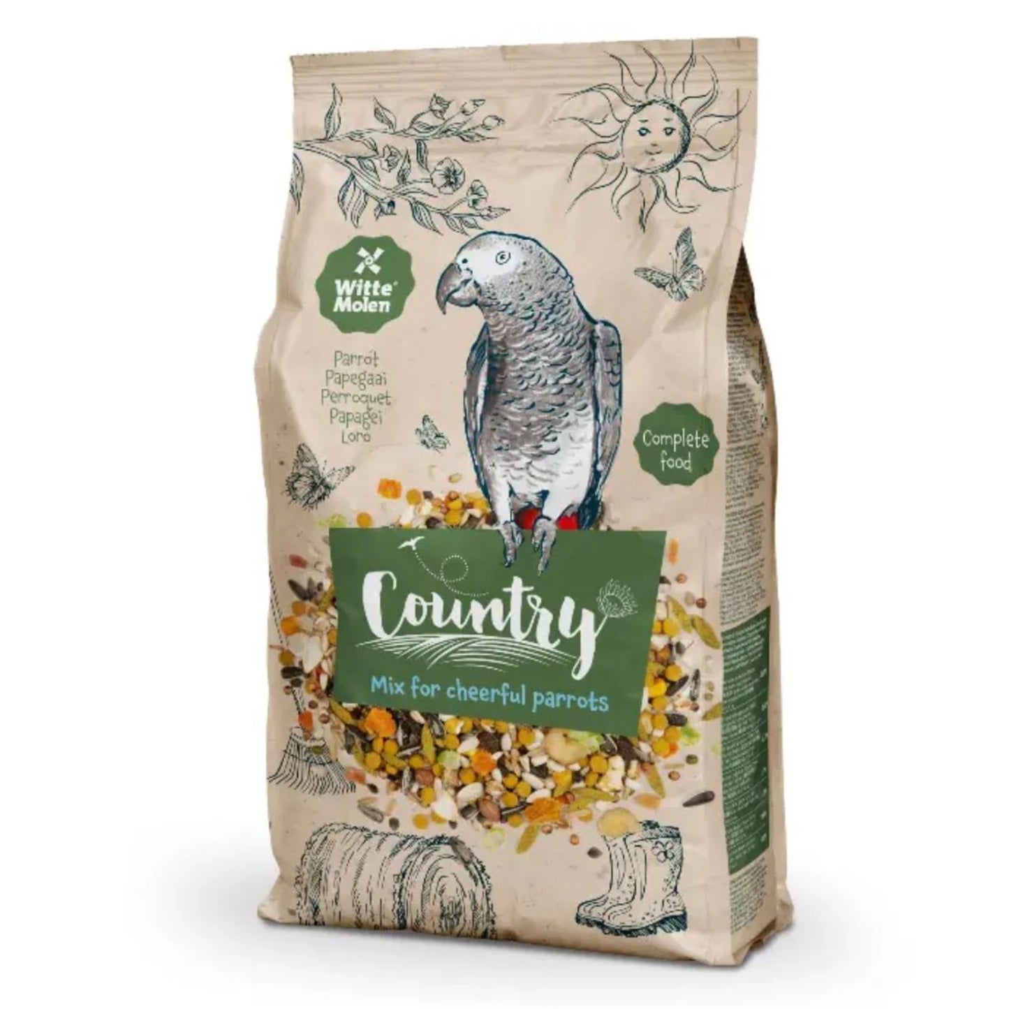 Witte Molen Country Parrot Food Premium Seed Mix – 2Kg