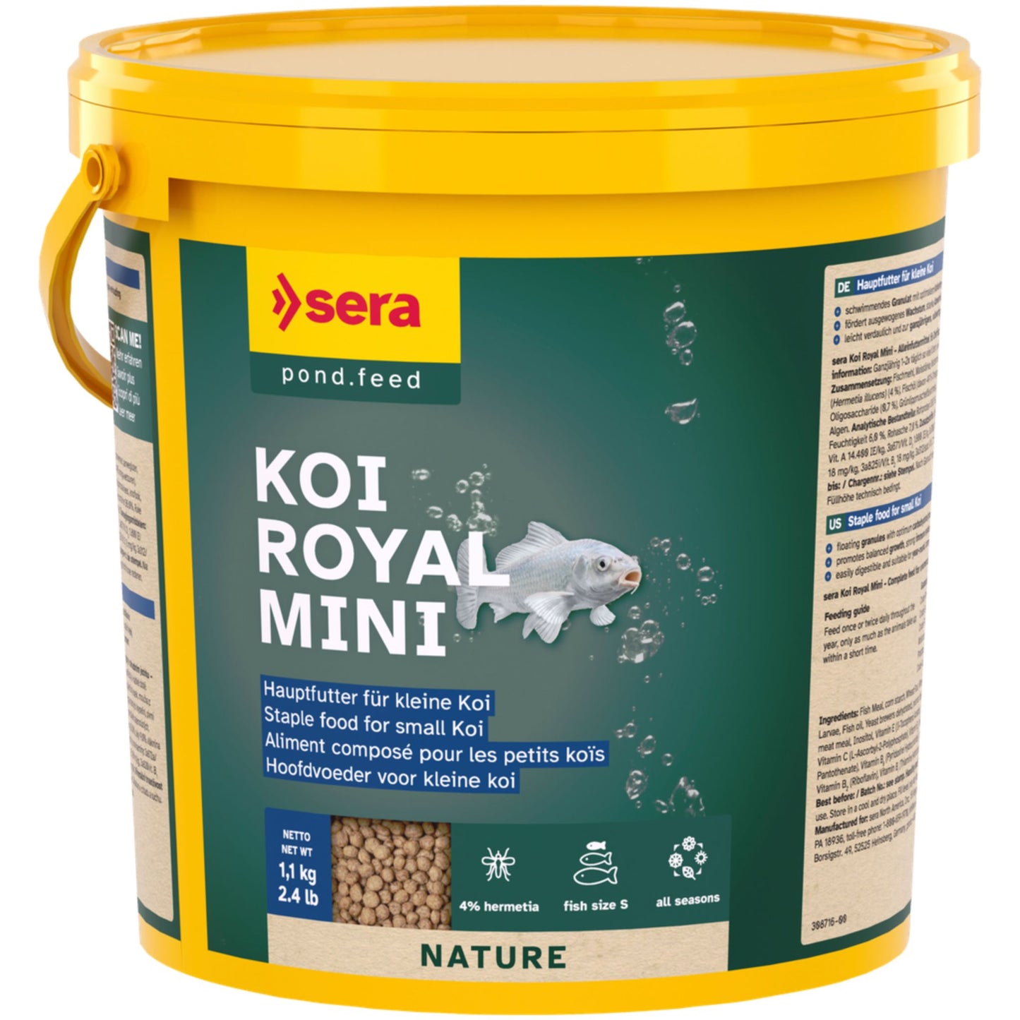 Sera Koi Royal Nature Mini Fish Food - 3.8L