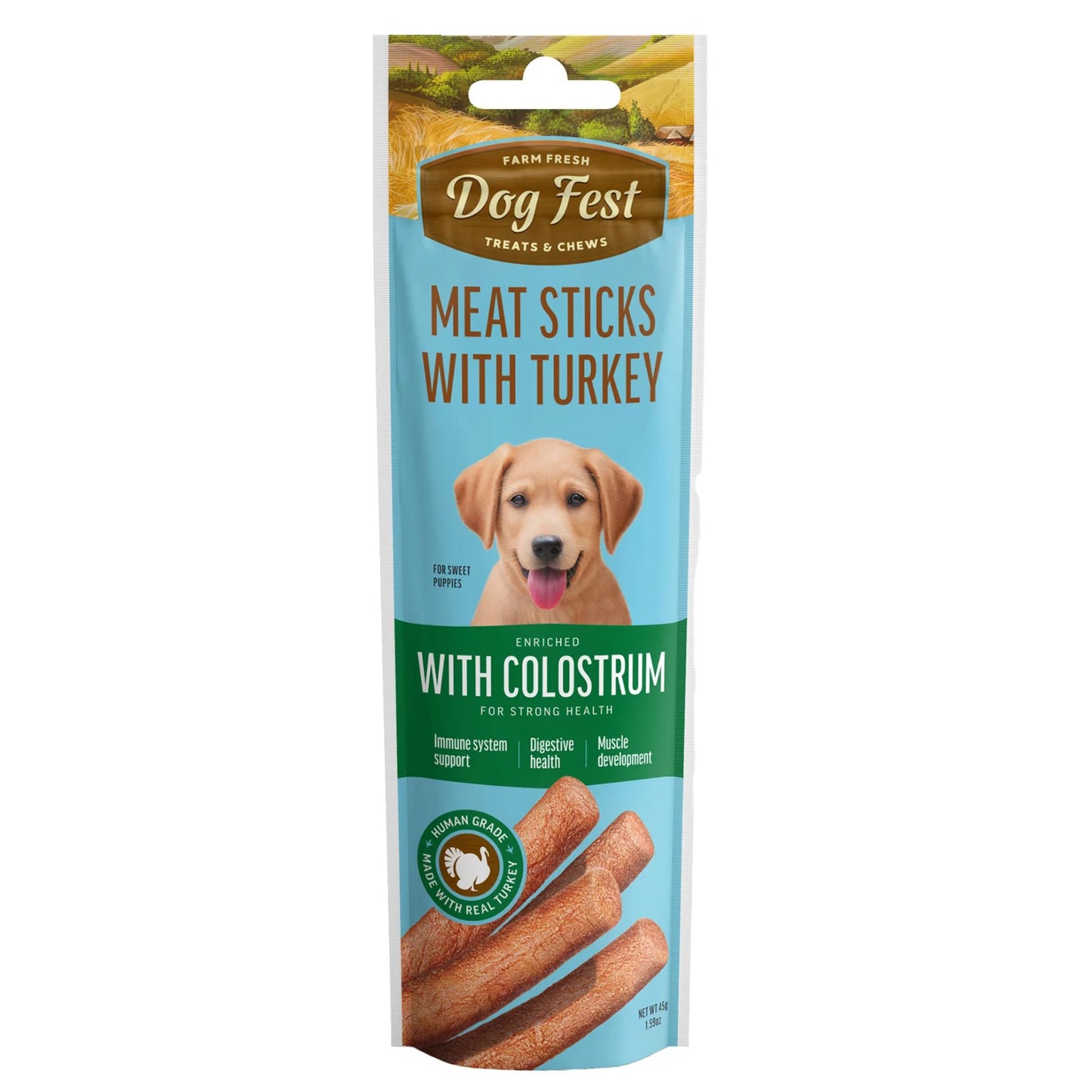 Dog Fest Turkey Stick With Colostrum – 45g