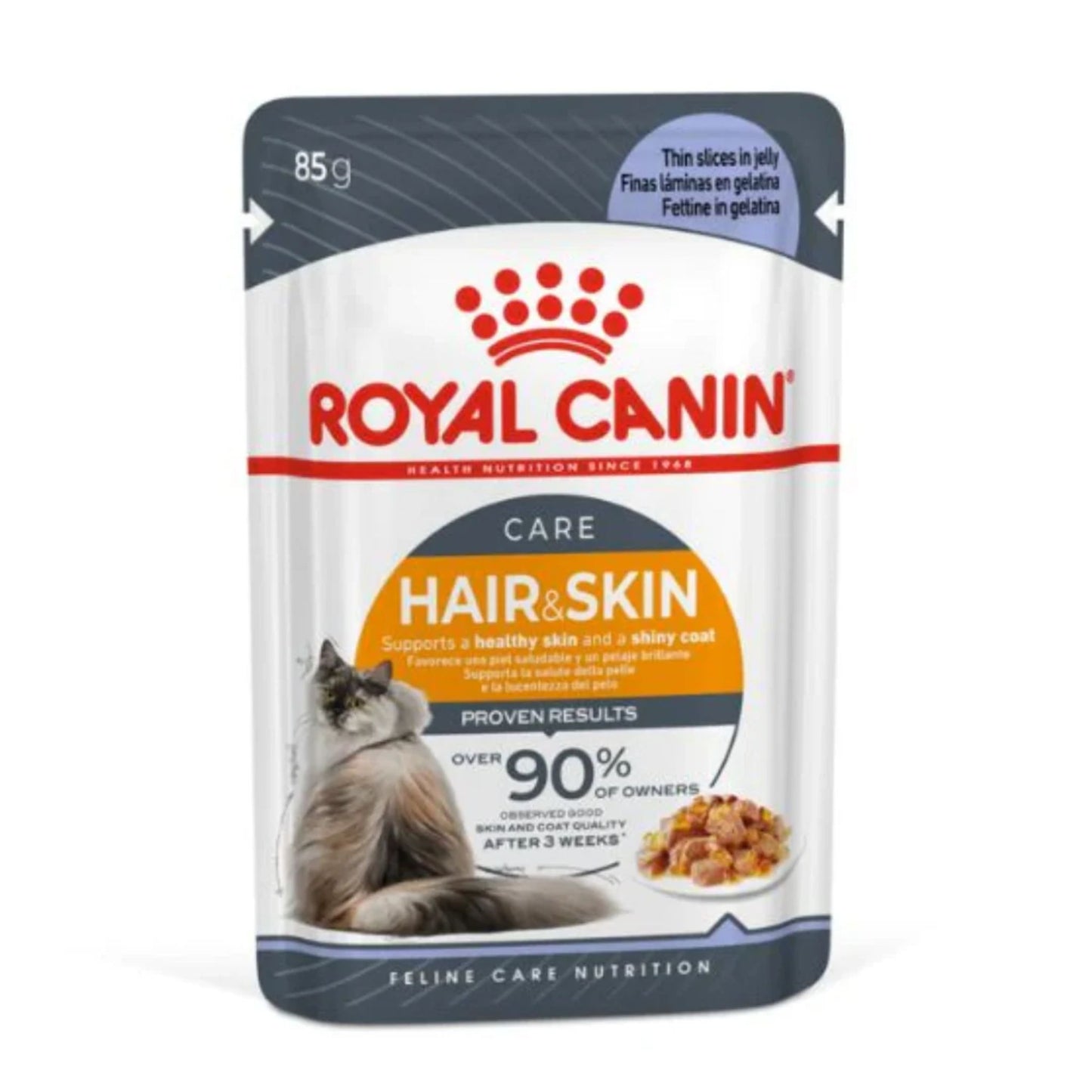 Royal Canin Feline Care Nutrition Hair & Skin Jelly Cat Wet Food