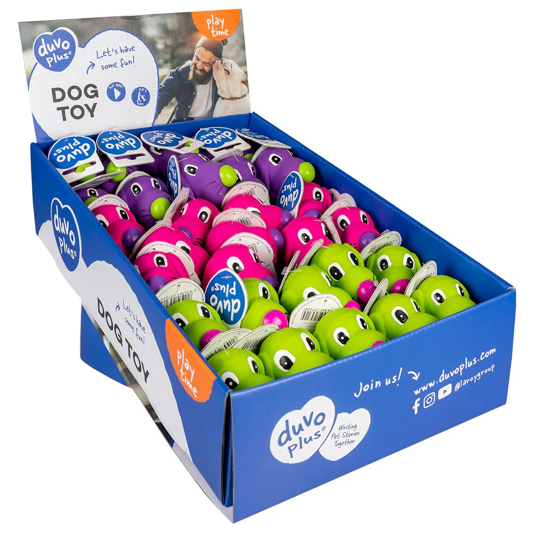 Duvo+ Latex Sitting Dog Toy Mixed Colors - 8.5cm